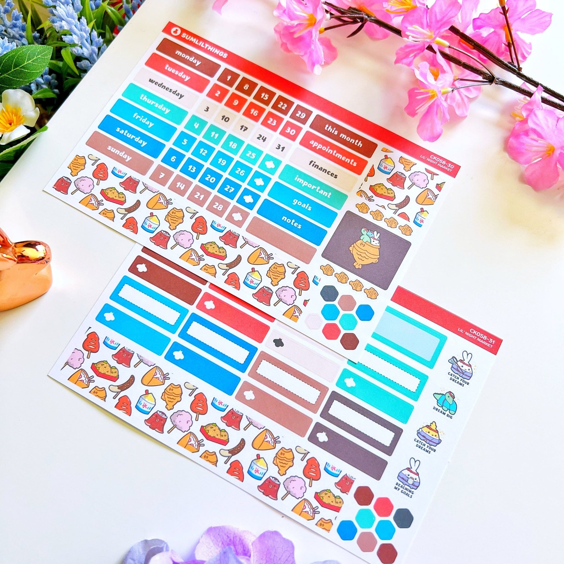 Hobonichi COUSIN - Lil' Night Market - Holo Gold - SumLilThings