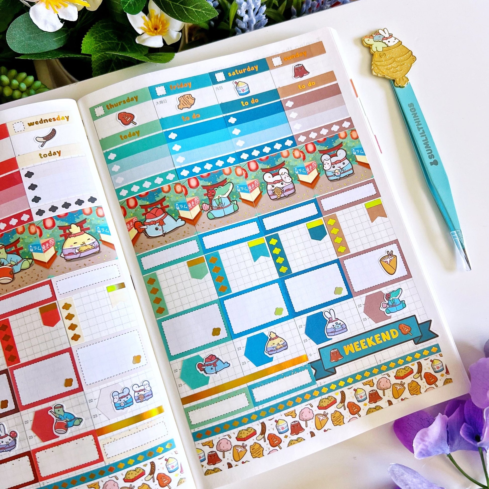 Hobonichi COUSIN - Lil' Night Market - Holo Gold - SumLilThings