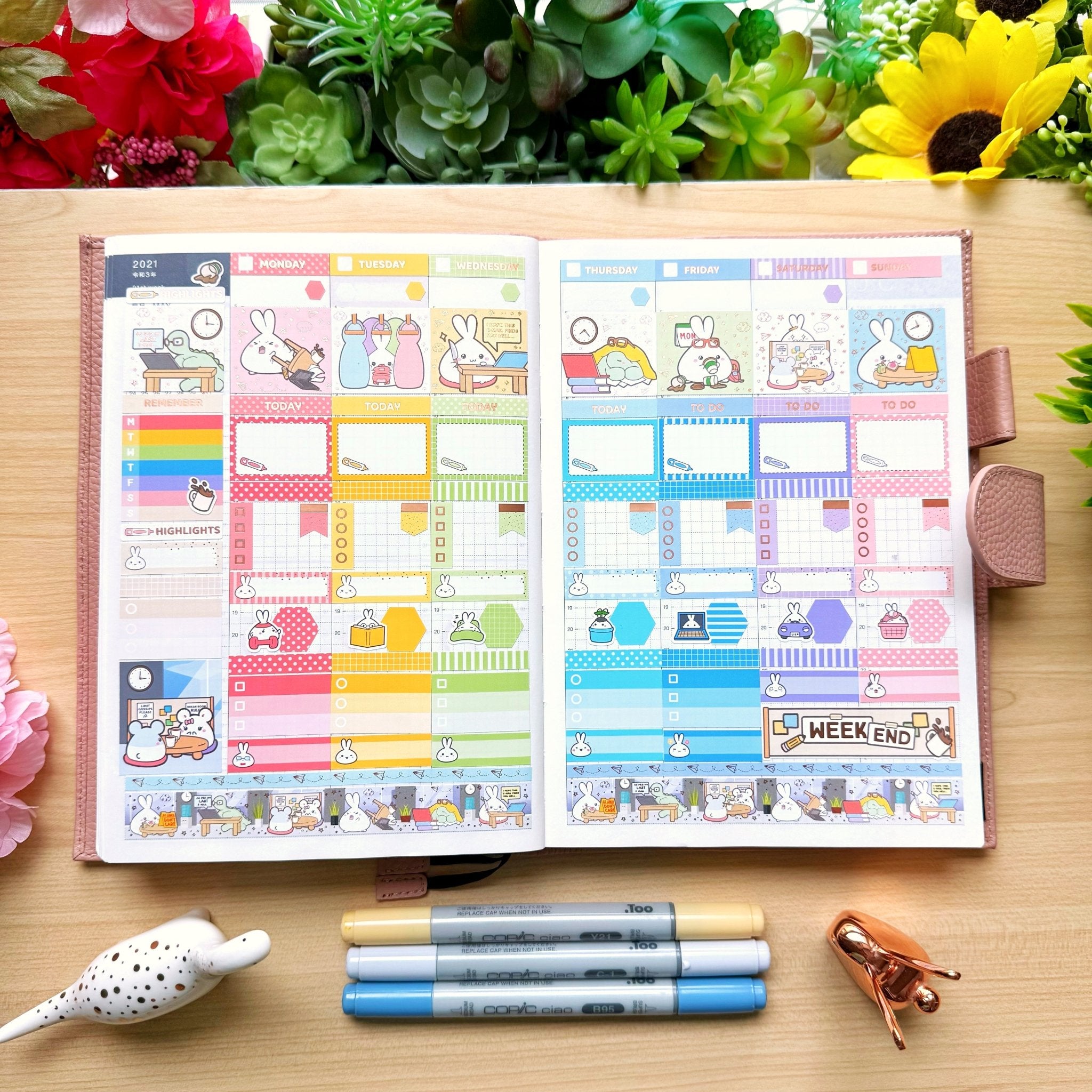 Hobonichi COUSIN - Lil' Office Life - Rose Gold Foil - SumLilThings