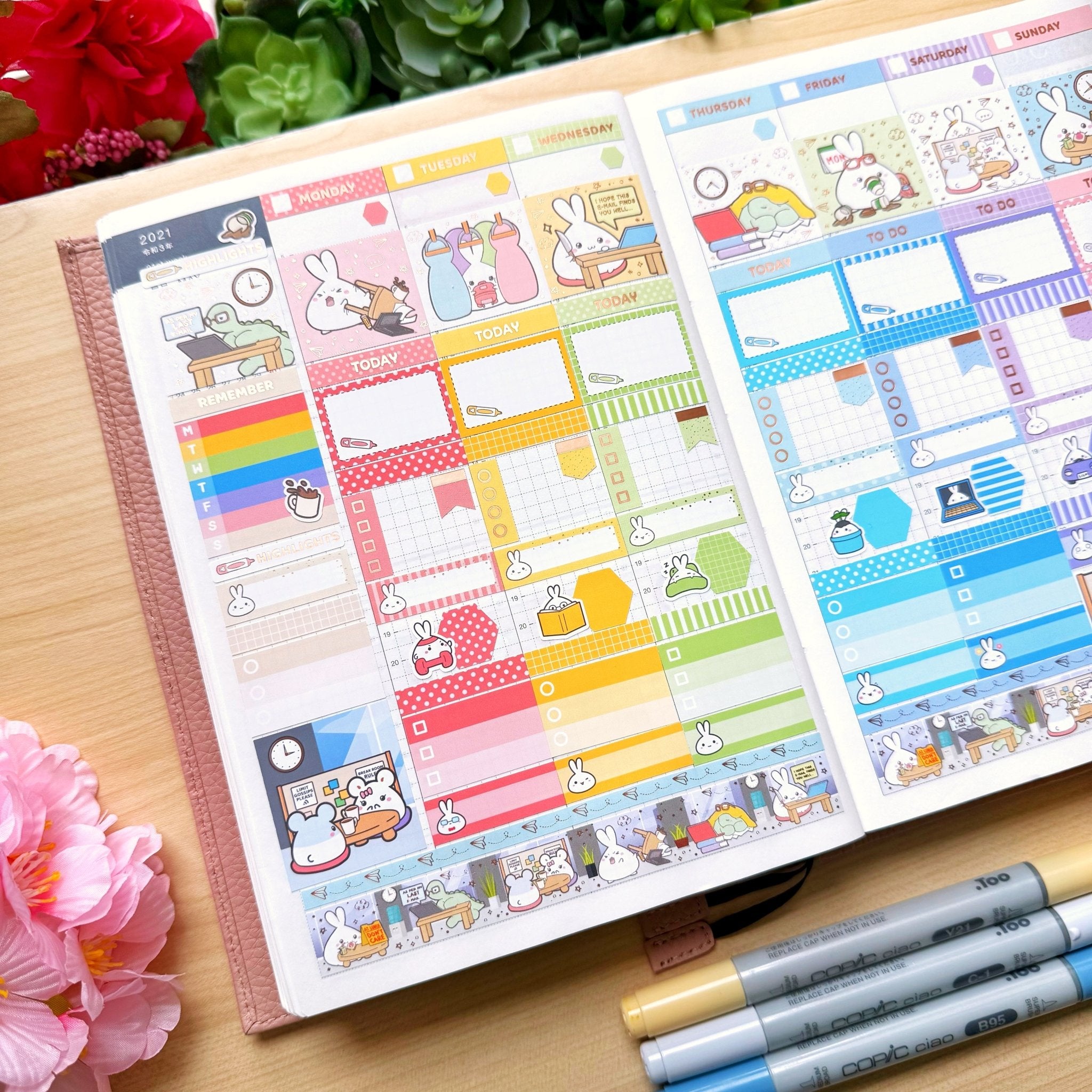 Hobonichi COUSIN - Lil' Office Life - Rose Gold Foil - SumLilThings