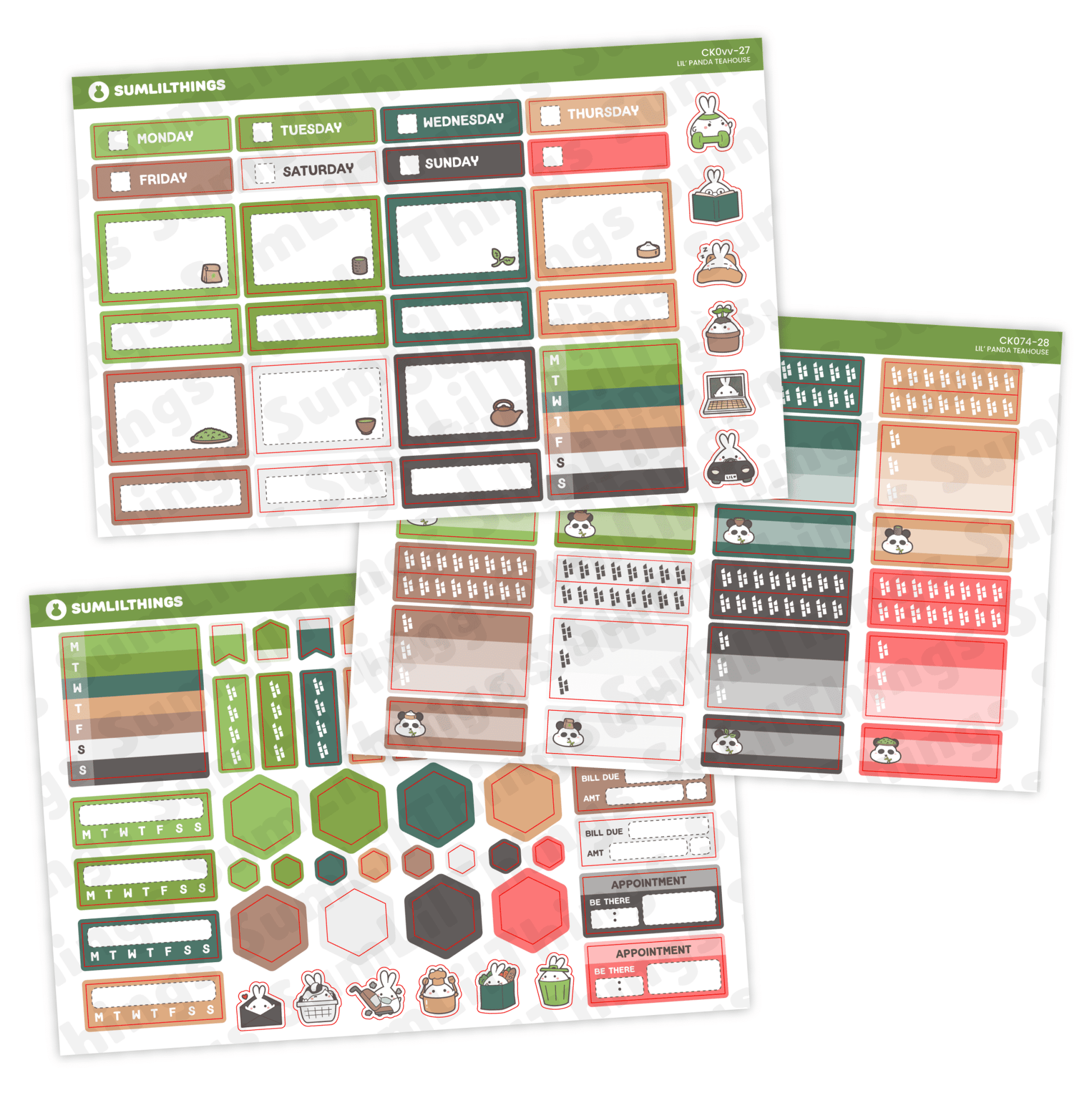 Hobonichi COUSIN - Lil' Panda Teahouse - Holo Foil - SumLilThings