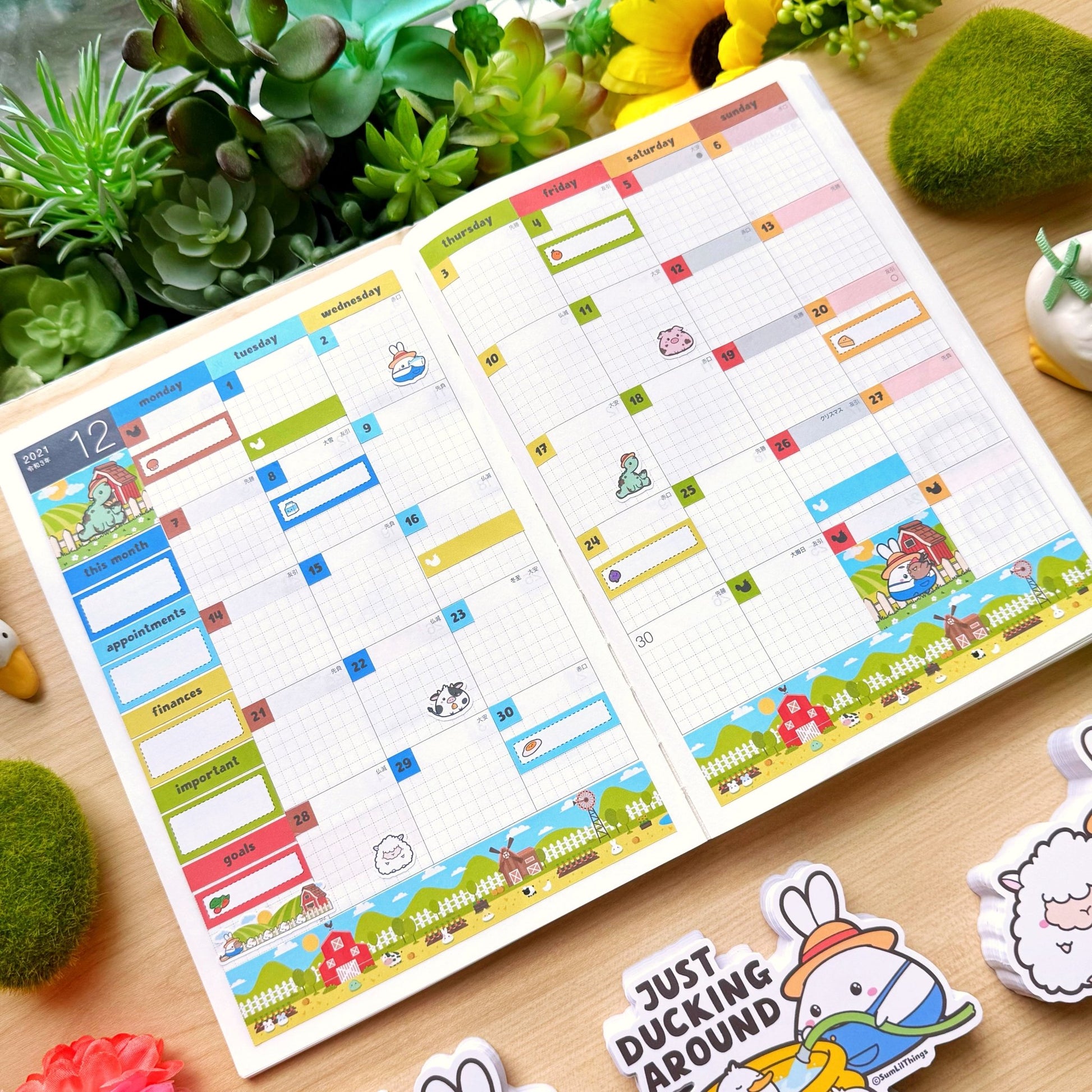 Hobonichi COUSIN - Lil' Pasture Pals - Gold Foil - SumLilThings