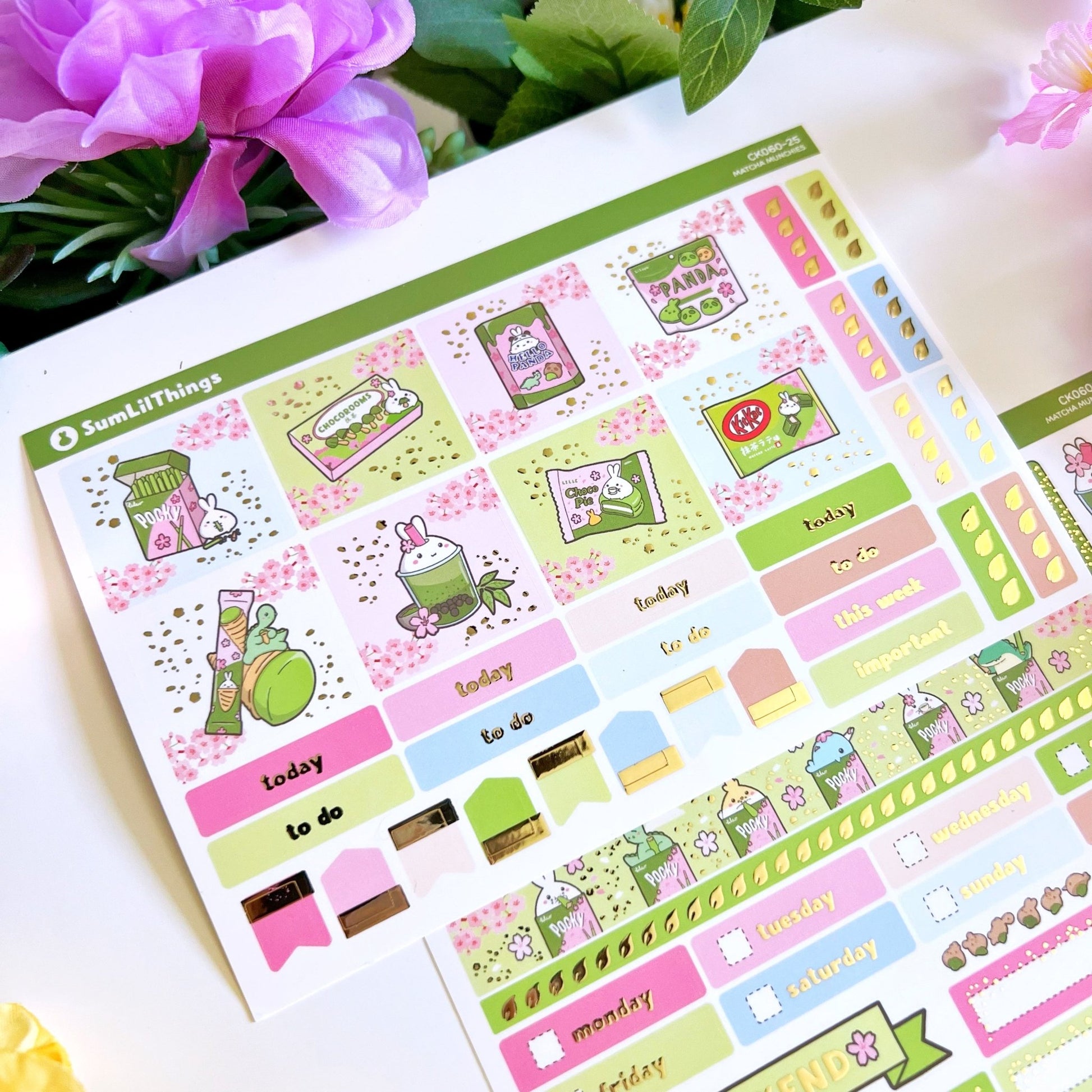 Hobonichi COUSIN - Matcha Munchies - Gold Foil - SumLilThings