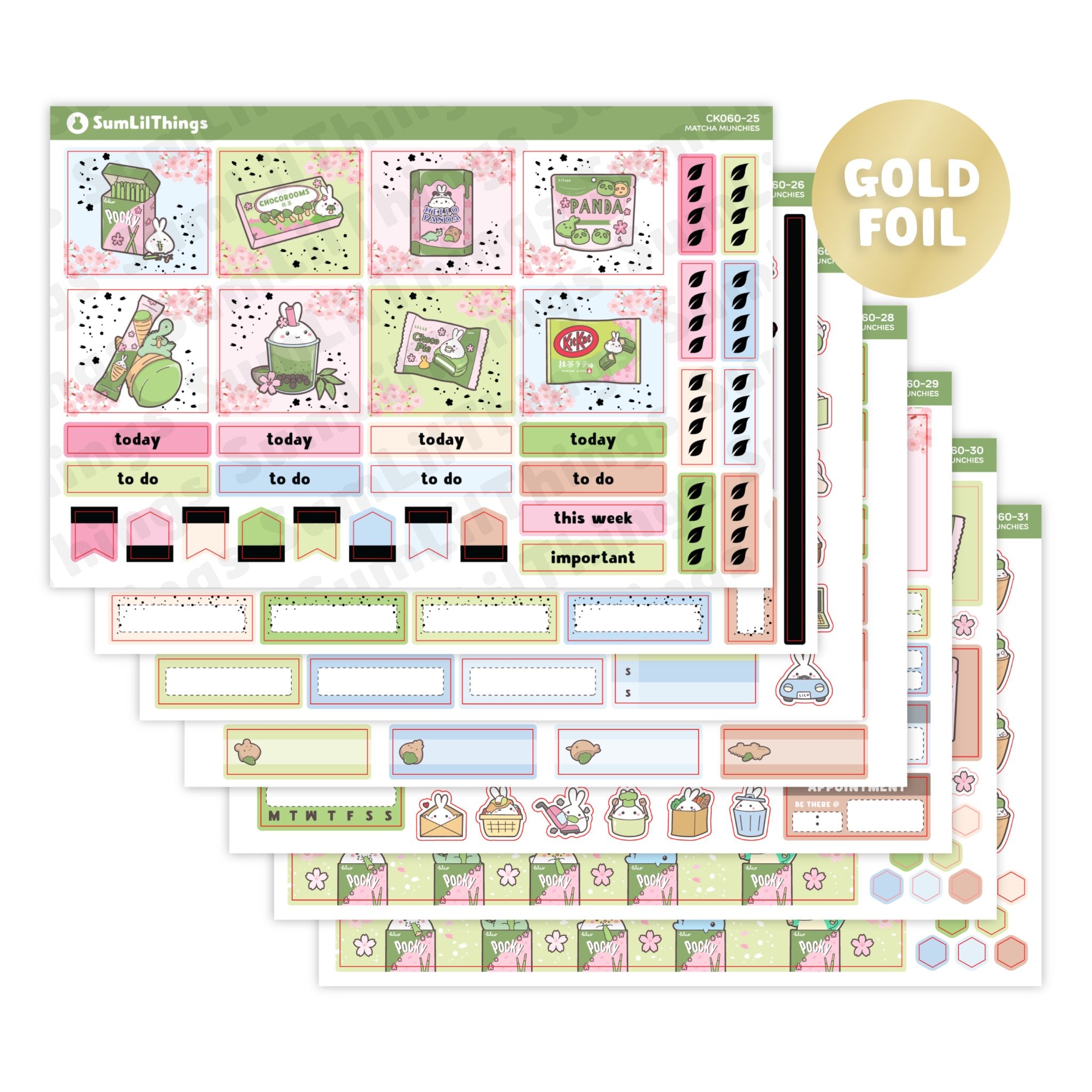 Hobonichi COUSIN - Matcha Munchies - Gold Foil - SumLilThings