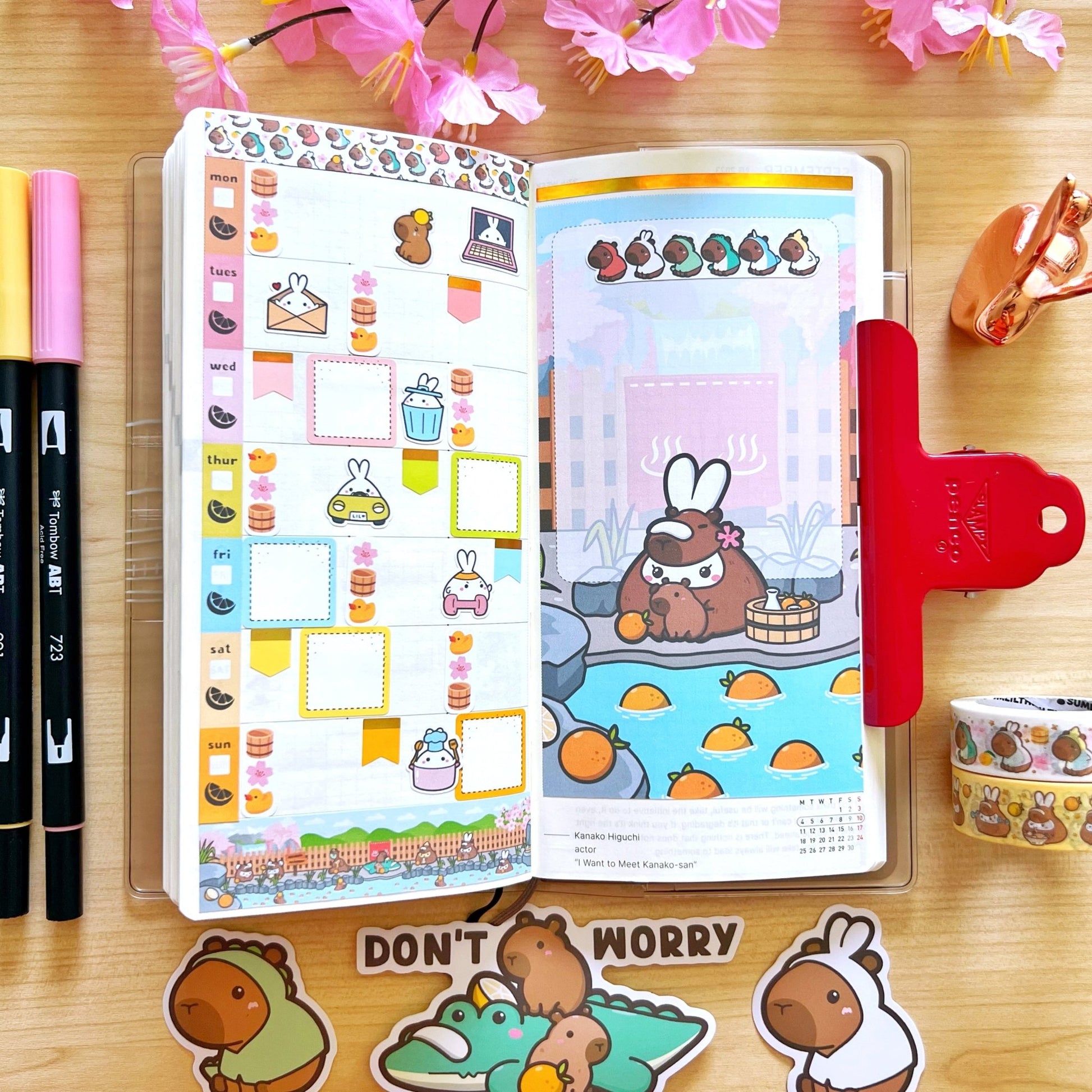 Hobonichi WEEKS - Be Capy & Chill - Holo Gold - SumLilThings