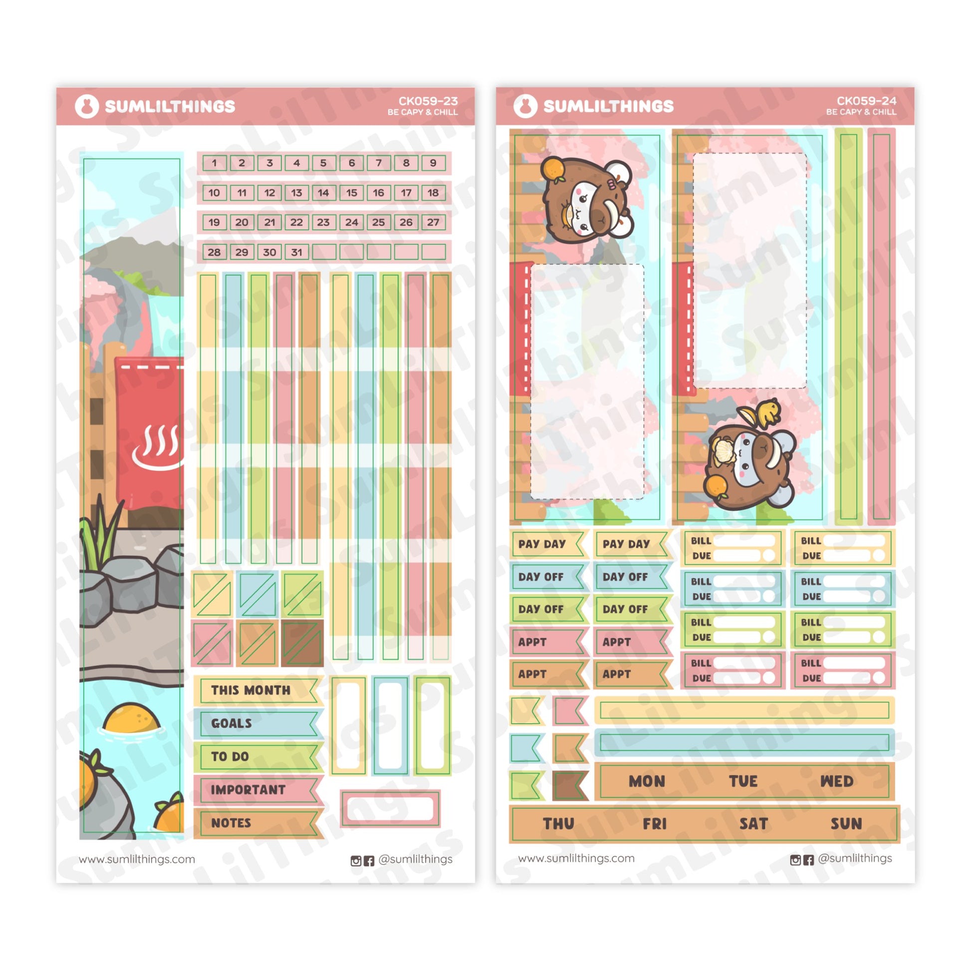 Hobonichi WEEKS - Be Capy & Chill - Holo Gold - SumLilThings