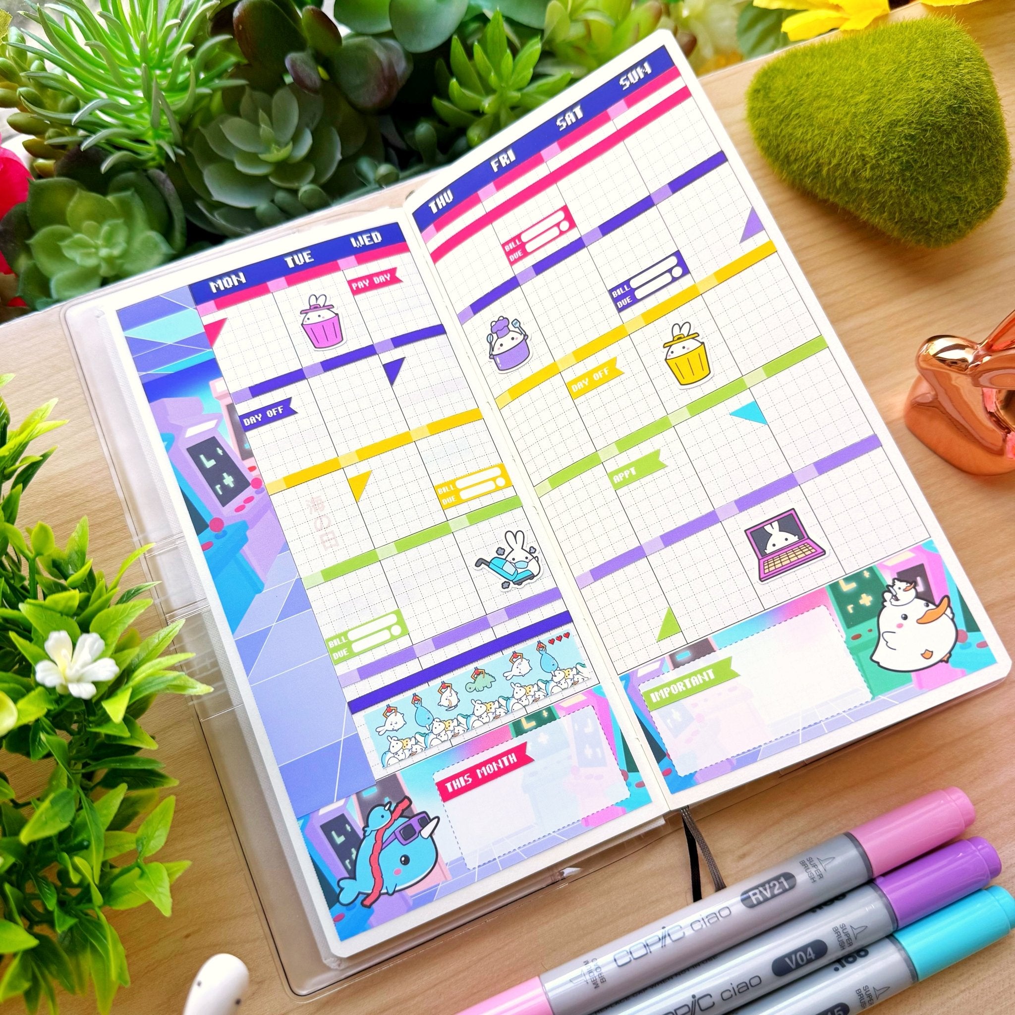 Hobonichi WEEKS - Lil' Arcade Time - Holo Foil - SumLilThings