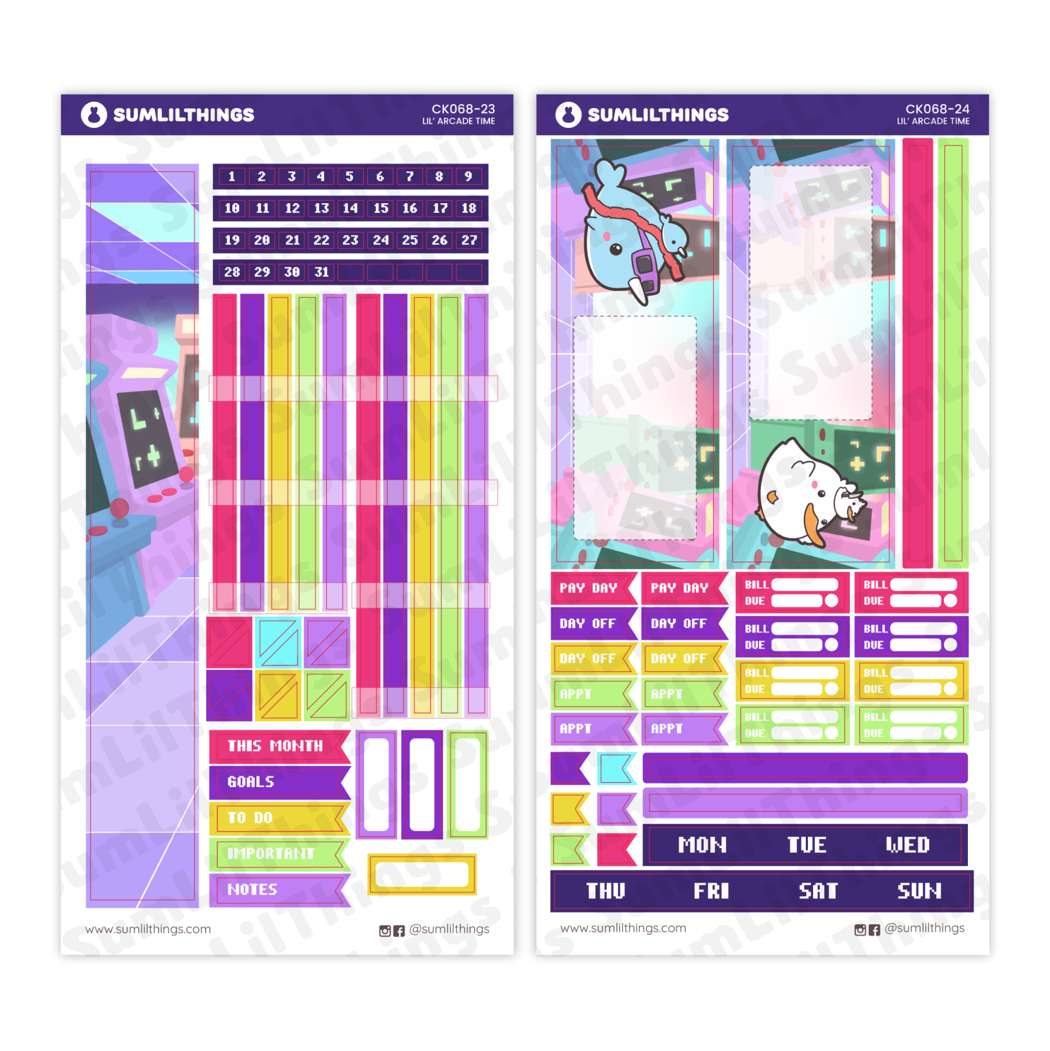 Hobonichi WEEKS - Lil' Arcade Time (Holo Foil Available) - SumLilThings