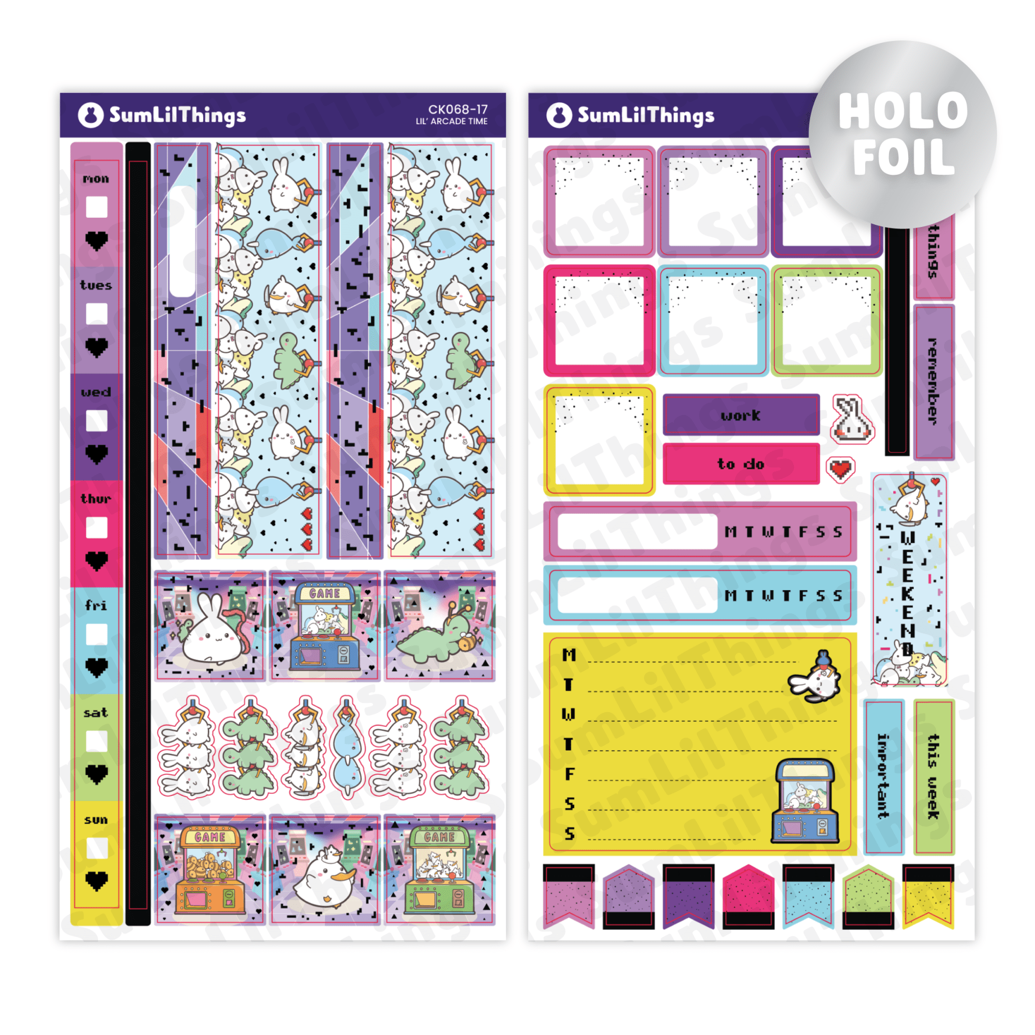 Hobonichi WEEKS - Lil' Arcade Time (Holo Foil Available) - SumLilThings