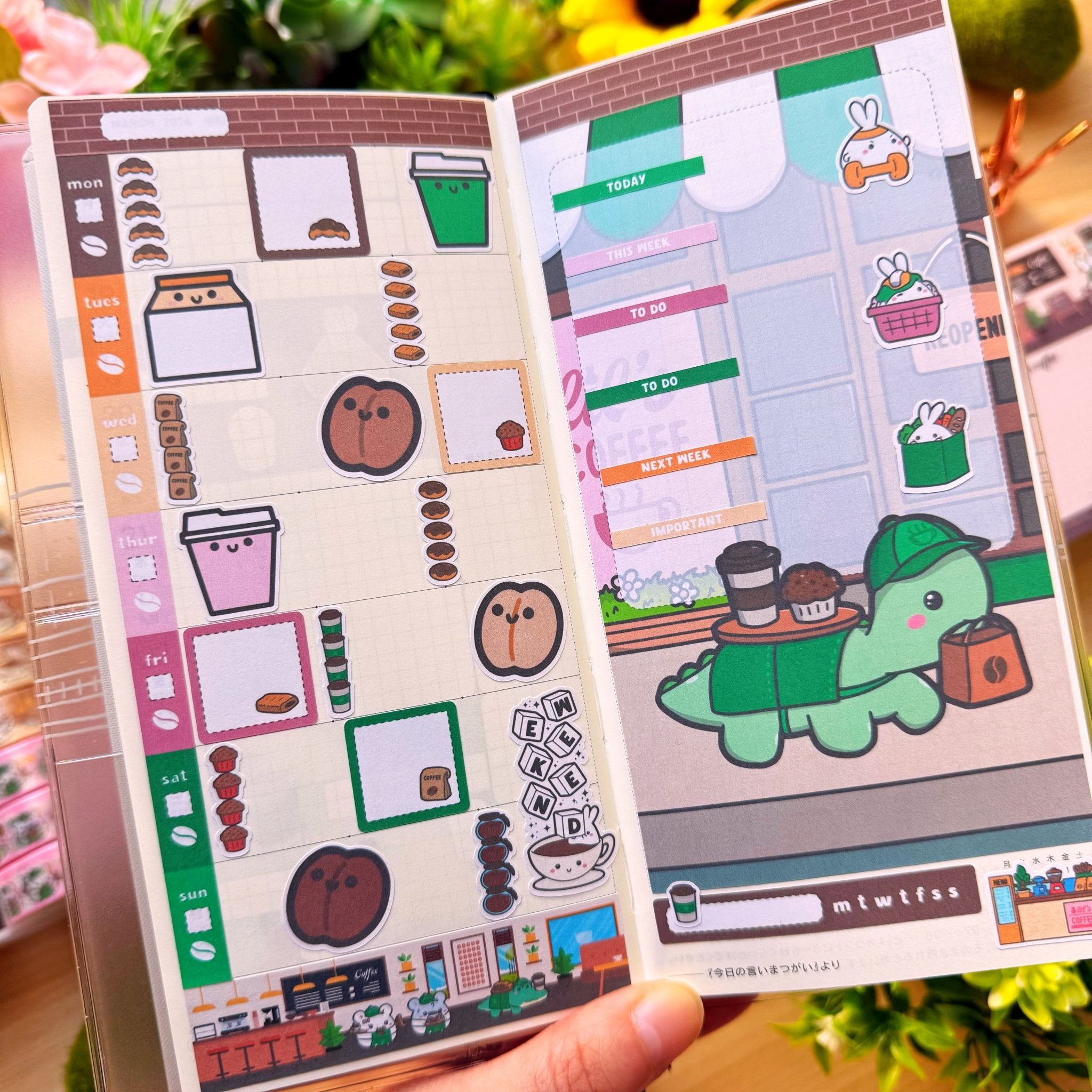 Hobonichi WEEKS - Lil&#39; Coffee Shop - Gold Foil - SumLilThings