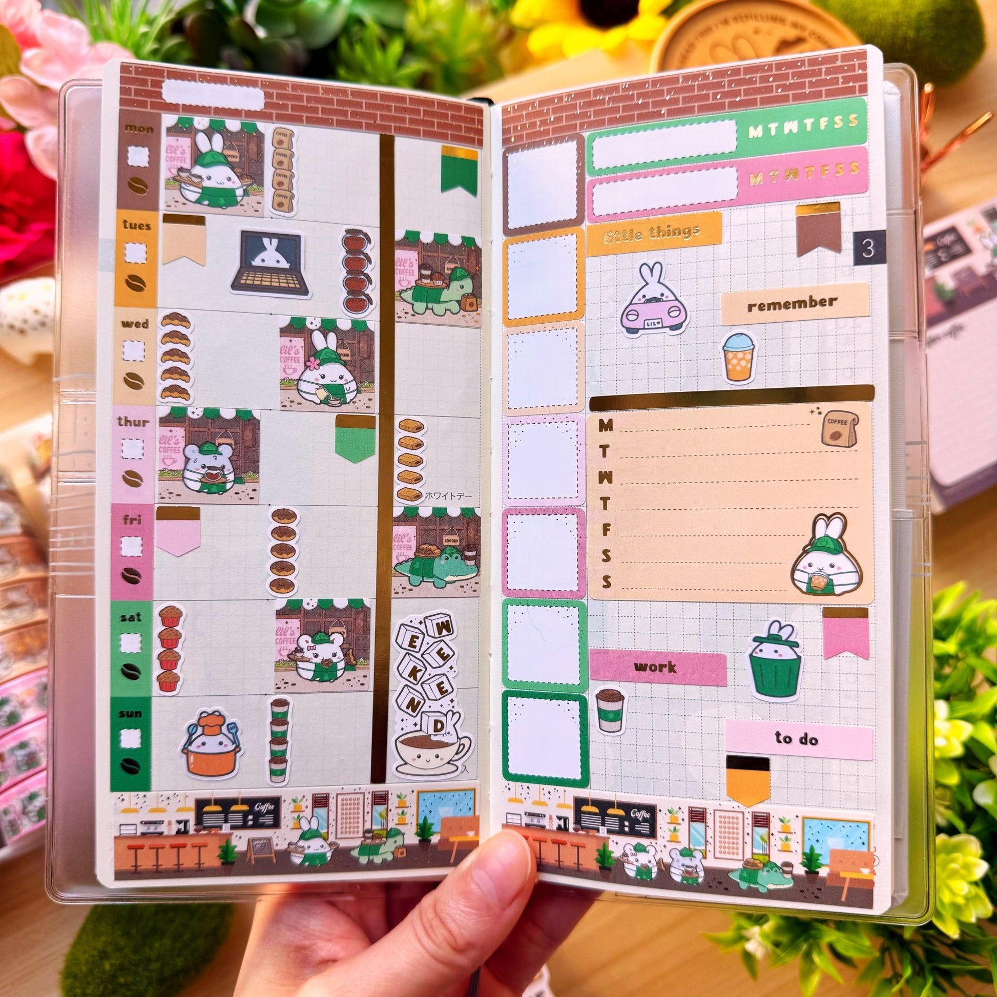 Hobonichi WEEKS - Lil' Coffee Shop - Gold Foil - SumLilThings