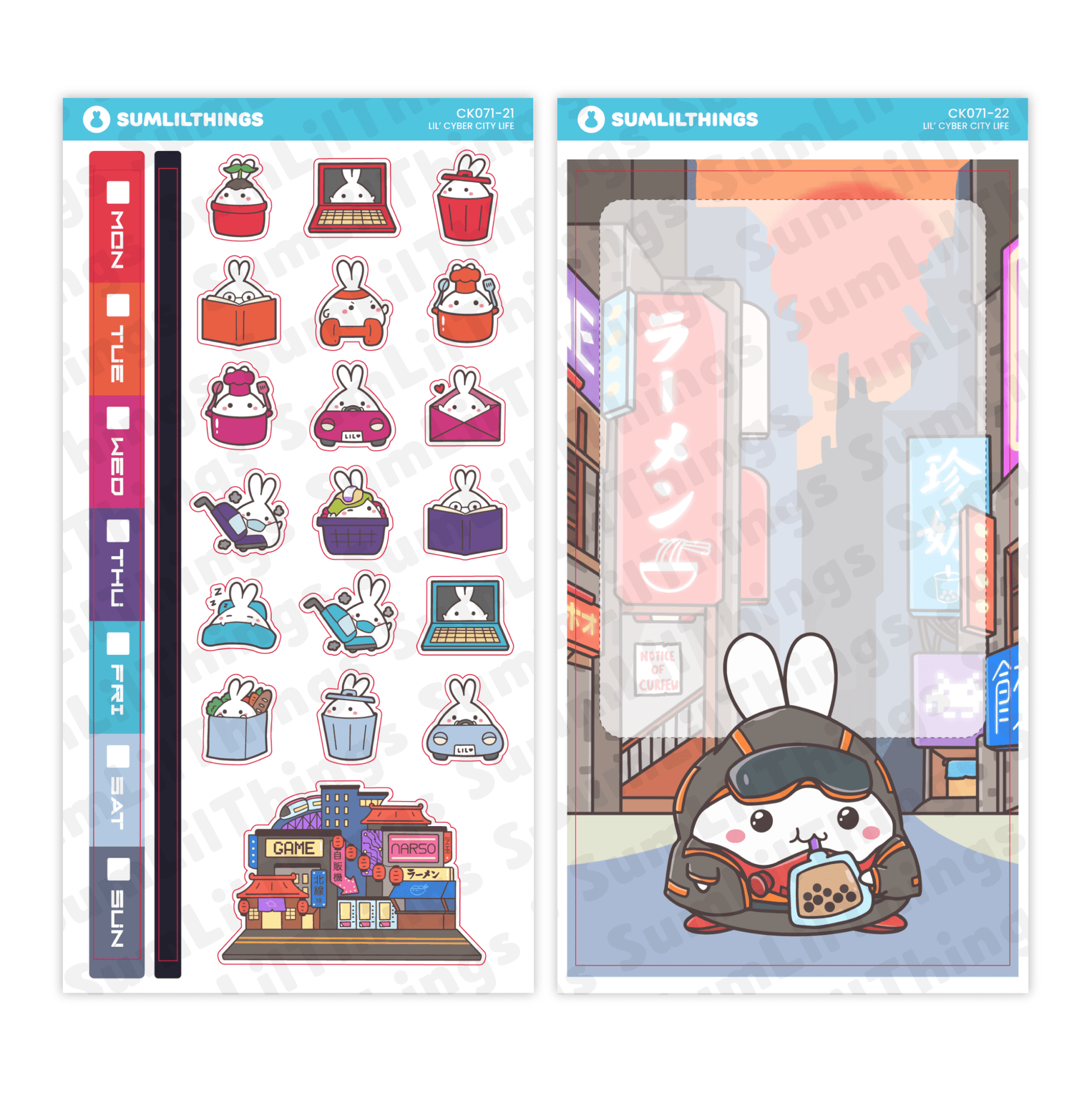 Hobonichi WEEKS - Lil' Cyber City Life - Holo Gold Foil - SumLilThings