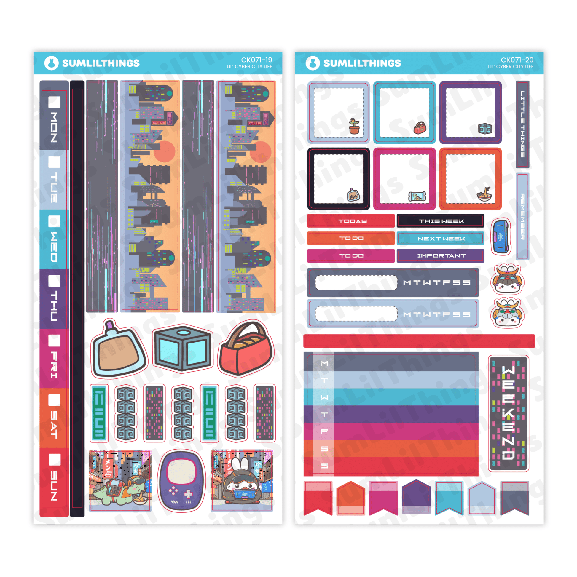 Hobonichi WEEKS - Lil' Cyber City Life - Holo Gold Foil - SumLilThings