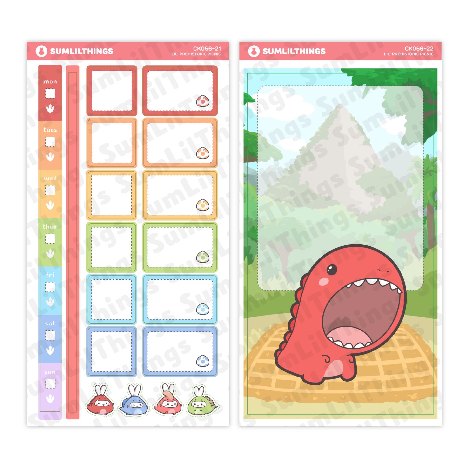 Hobonichi WEEKS - Lil' Dino Picnic - Holo Foil - SumLilThings