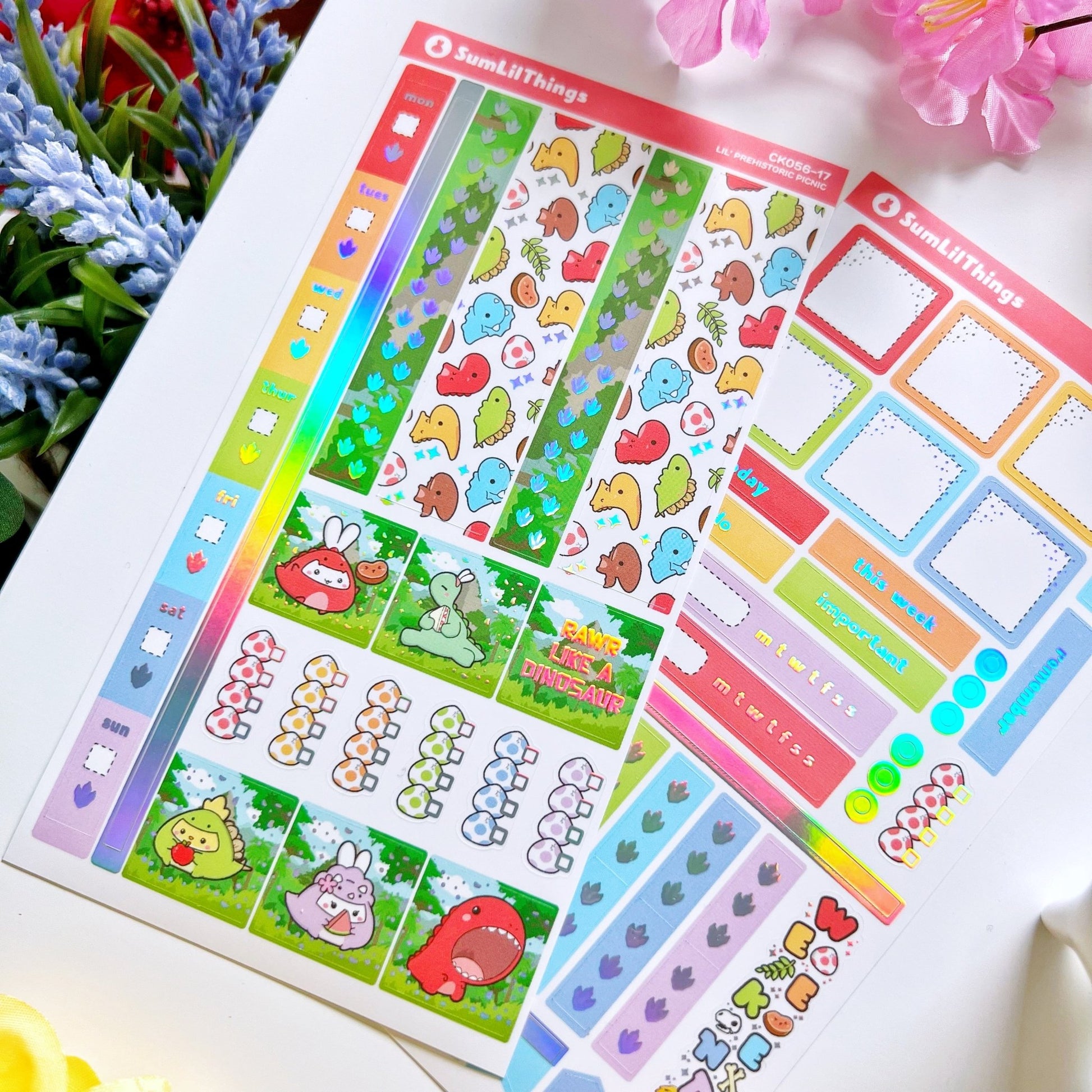 Hobonichi WEEKS - Lil' Dino Picnic - Holo Foil - SumLilThings