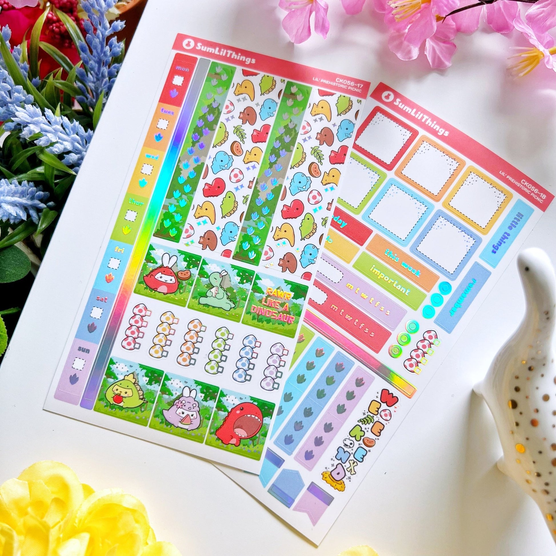 Hobonichi WEEKS - Lil' Dino Picnic - Holo Foil - SumLilThings