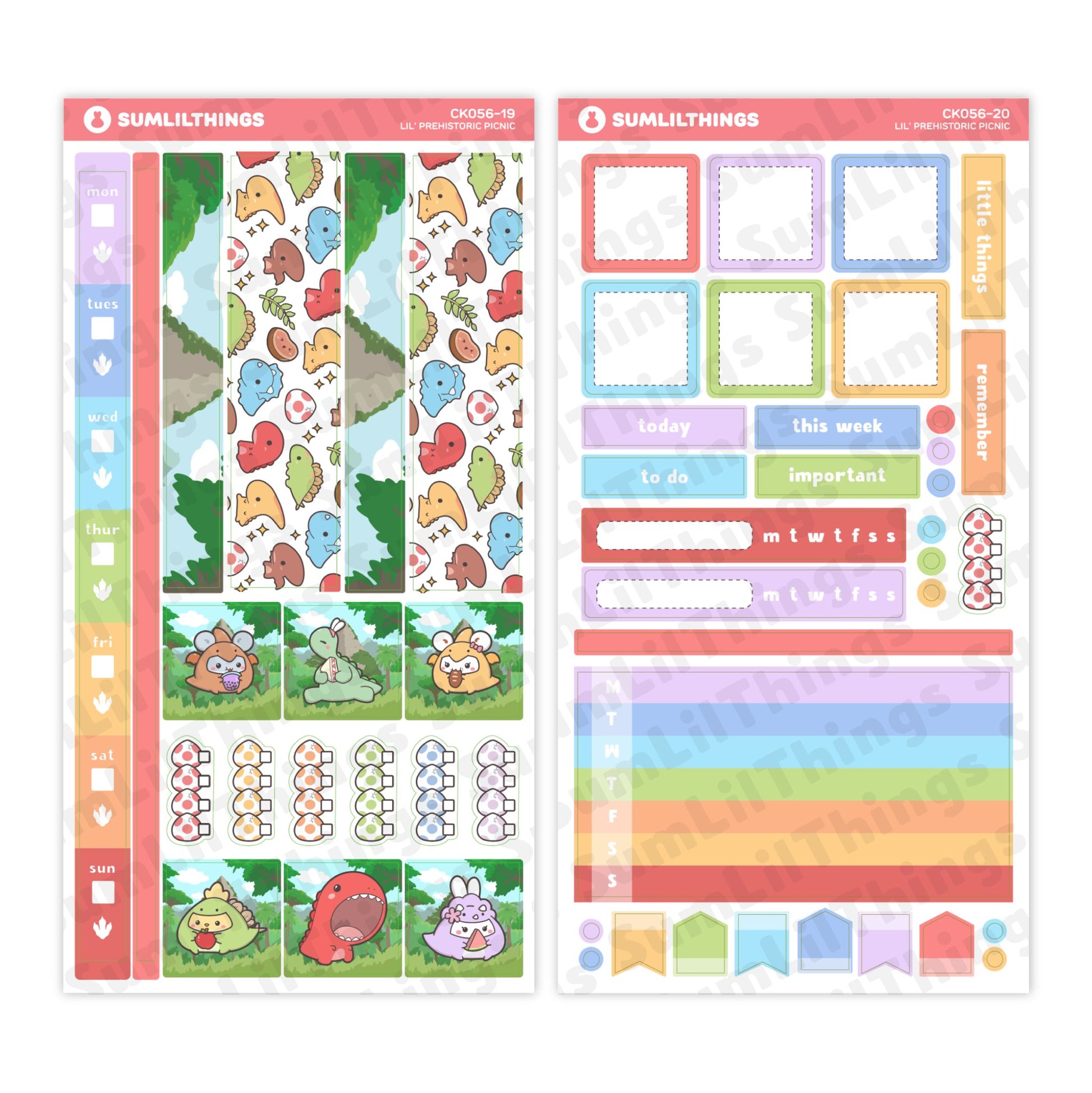 Hobonichi WEEKS - Lil' Dino Picnic - Holo Foil - SumLilThings