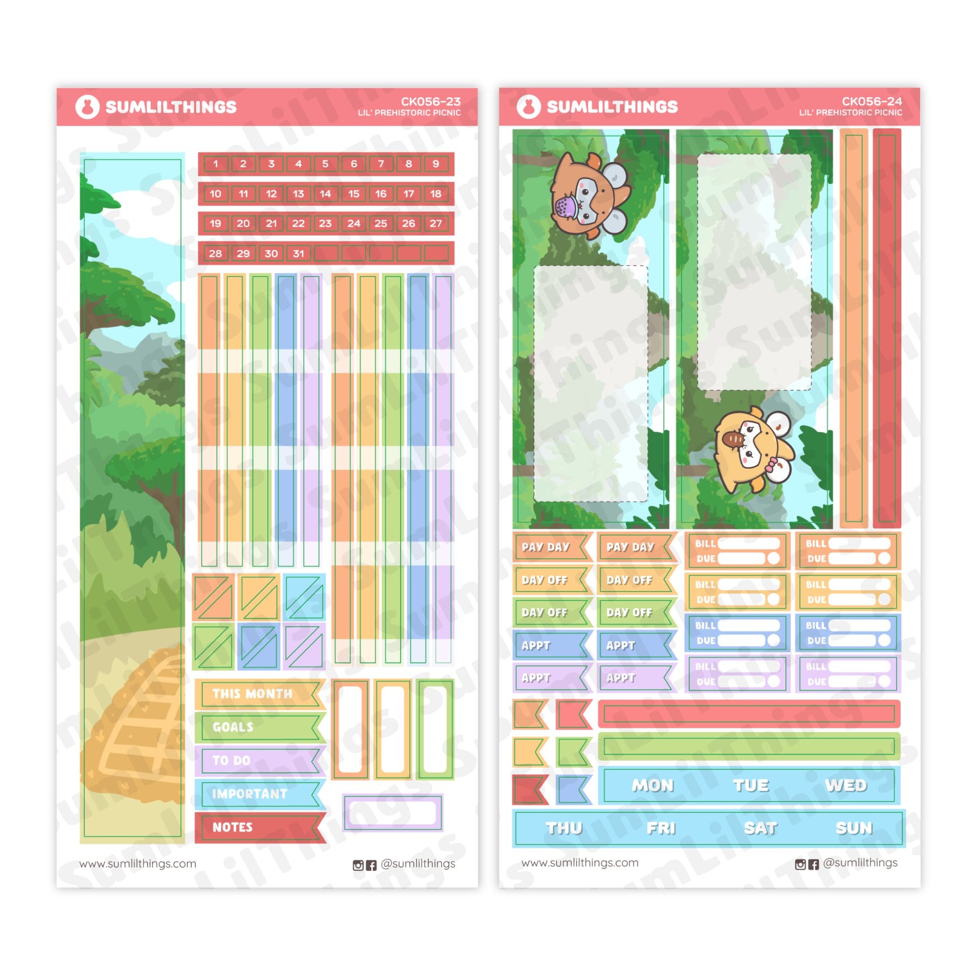 Hobonichi WEEKS - Lil' Dino Picnic - Holo Foil - SumLilThings