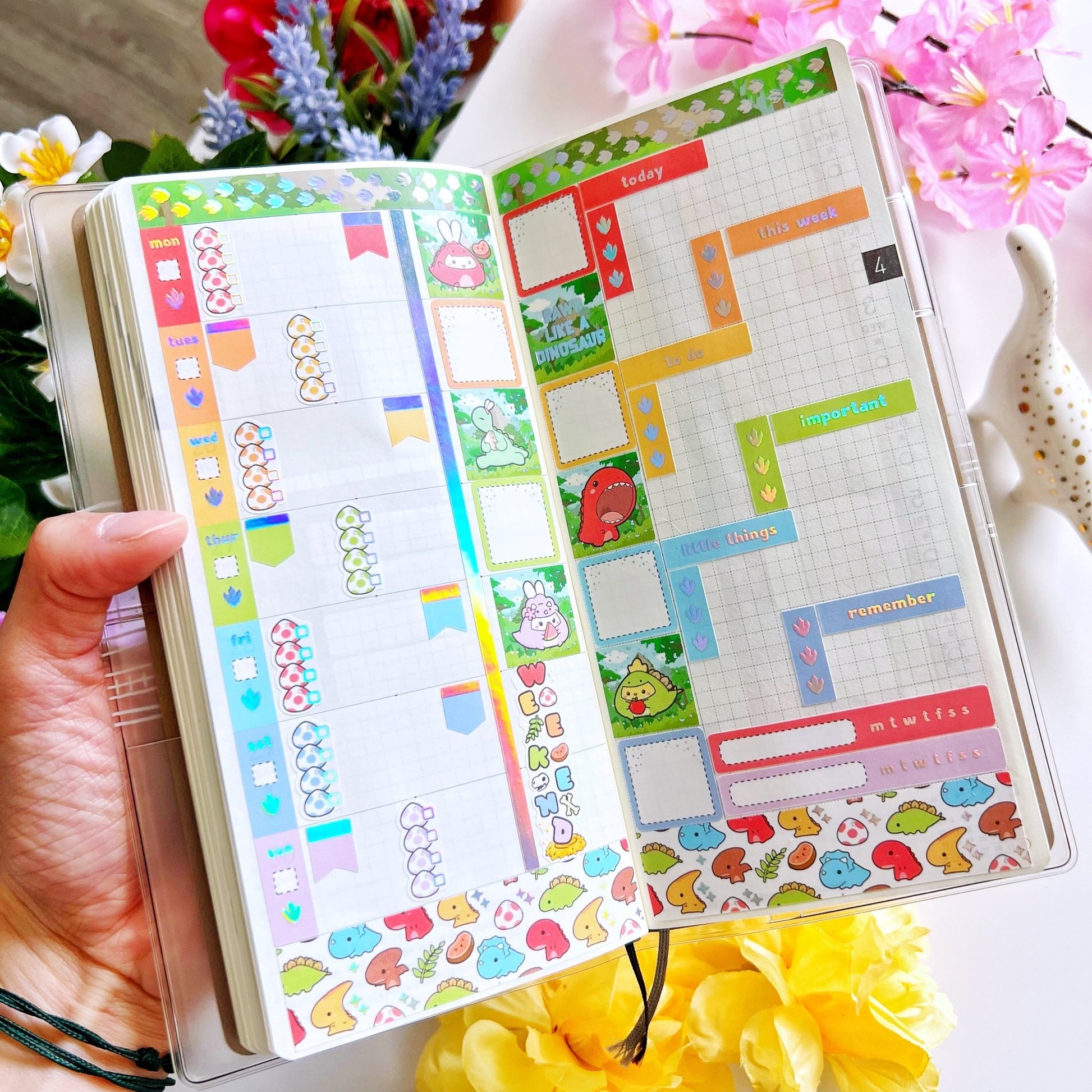 Hobonichi WEEKS - Lil' Dino Picnic - Holo Foil - SumLilThings