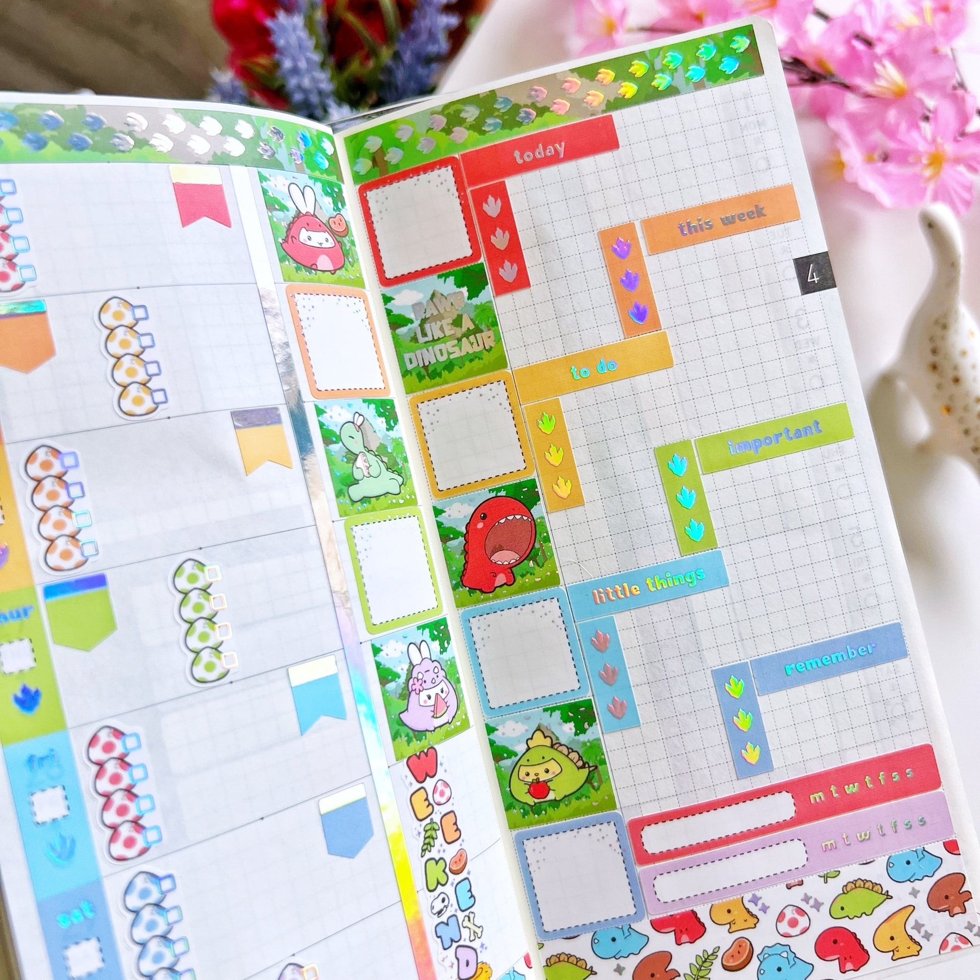 Hobonichi WEEKS - Lil' Dino Picnic - Holo Foil - SumLilThings