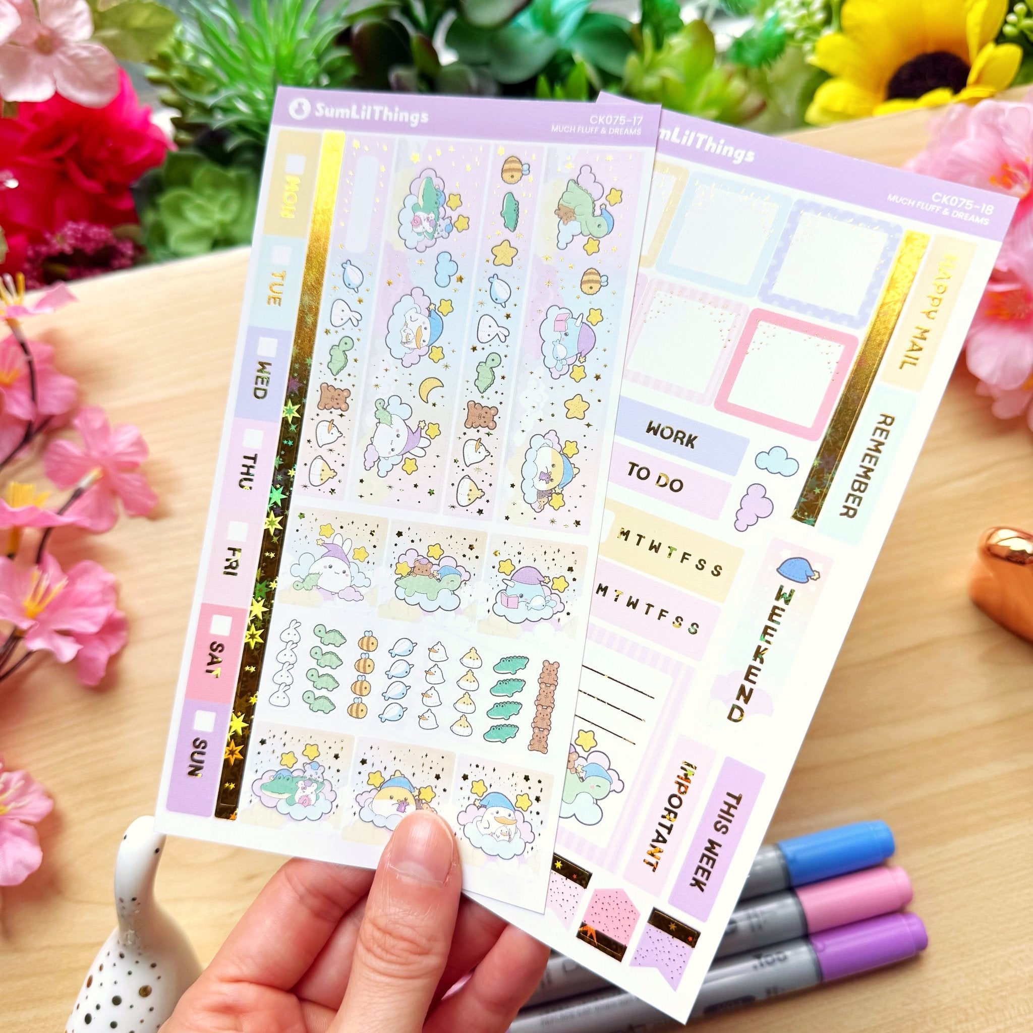 Hobonichi WEEKS - Lil' Fluff & Dreams - Gold Star Foil - SumLilThings