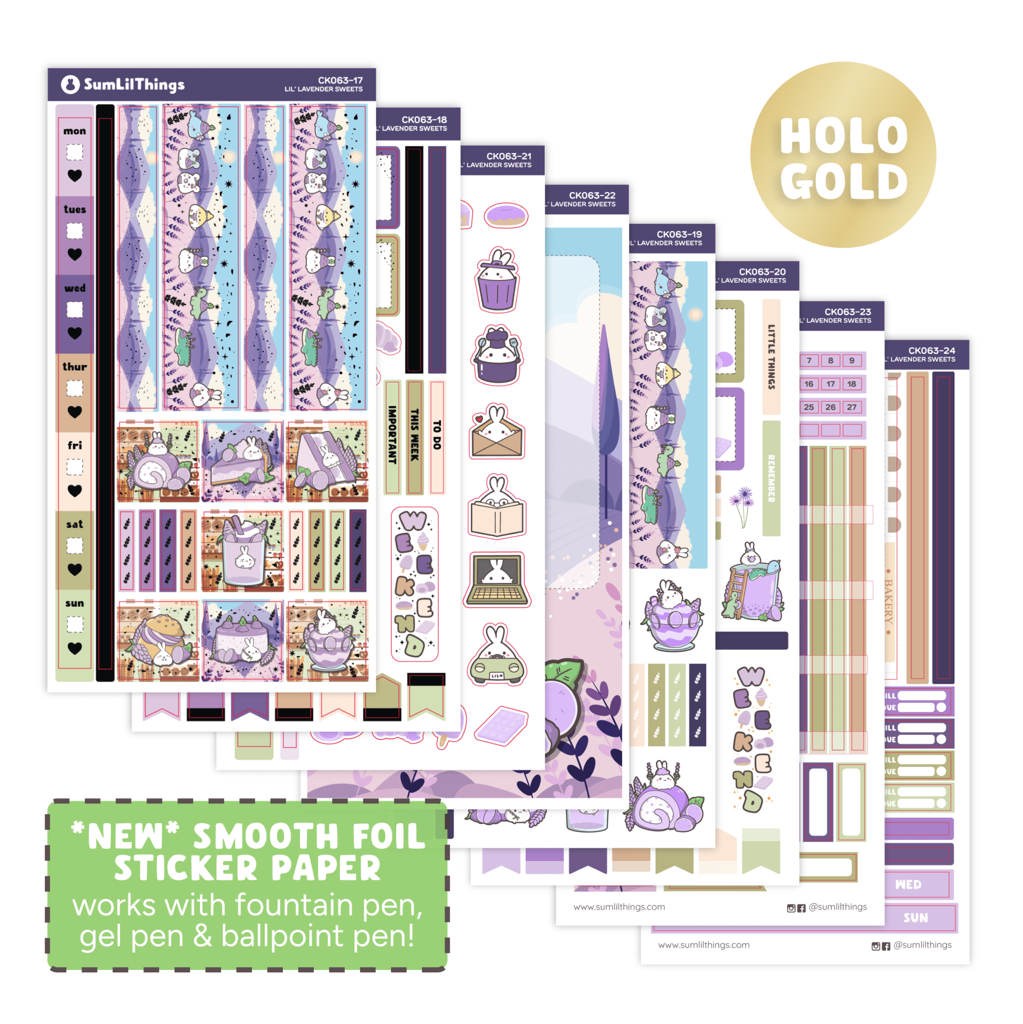 Hobonichi WEEKS - Lil' Lavender Sweets - Holo Gold Foil - SumLilThings