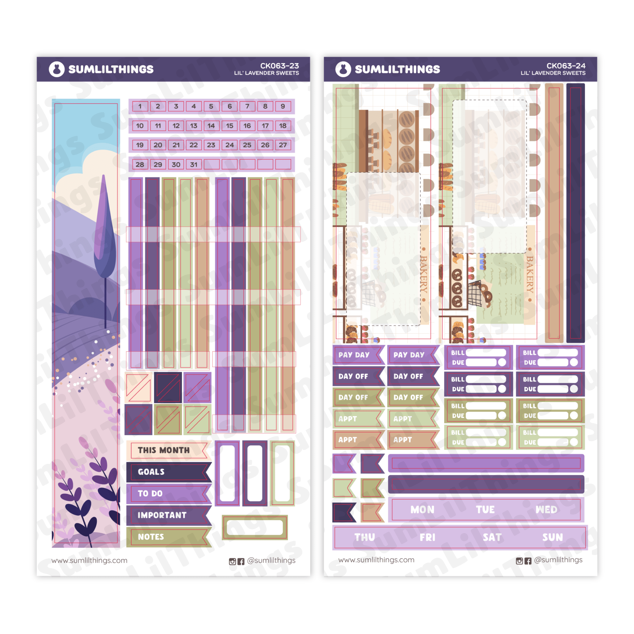 Hobonichi WEEKS - Lil&#39; Lavender Sweets - Holo Gold Foil - SumLilThings