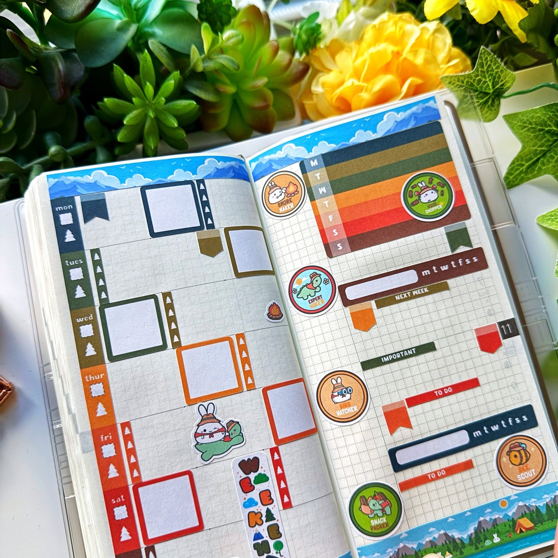 Hobonichi WEEKS - Lil' Misfit Camp - Holo Gold Foil - SumLilThings