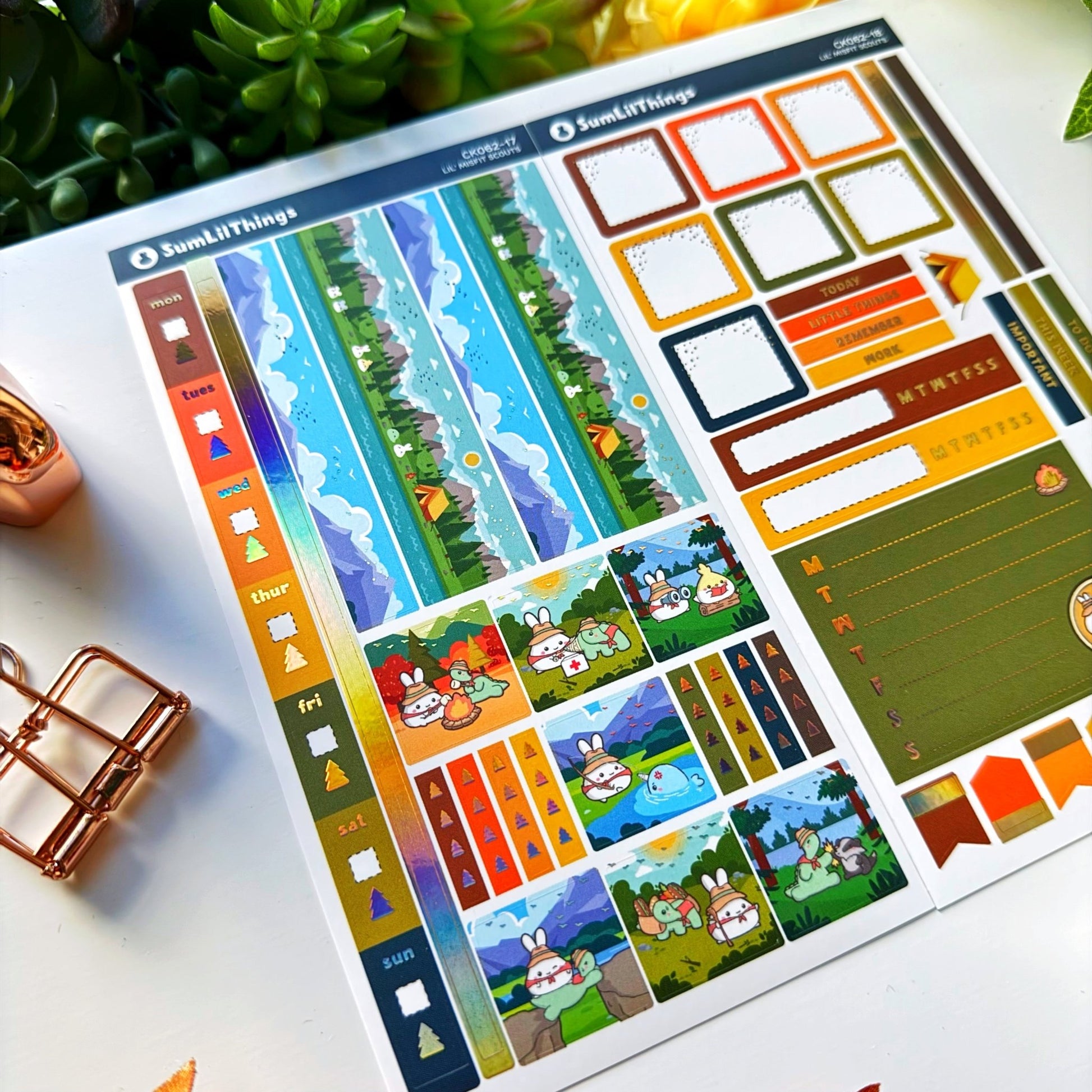 Hobonichi WEEKS - Lil' Misfit Camp - Holo Gold Foil - SumLilThings