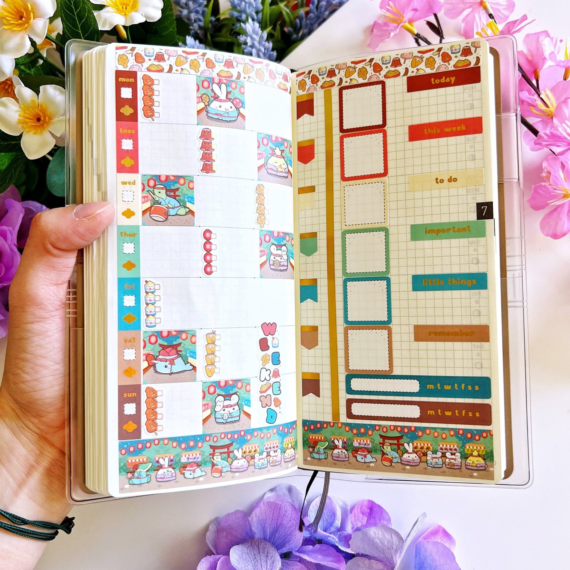 Hobonichi WEEKS - Lil' Night Market - Holo Gold - SumLilThings