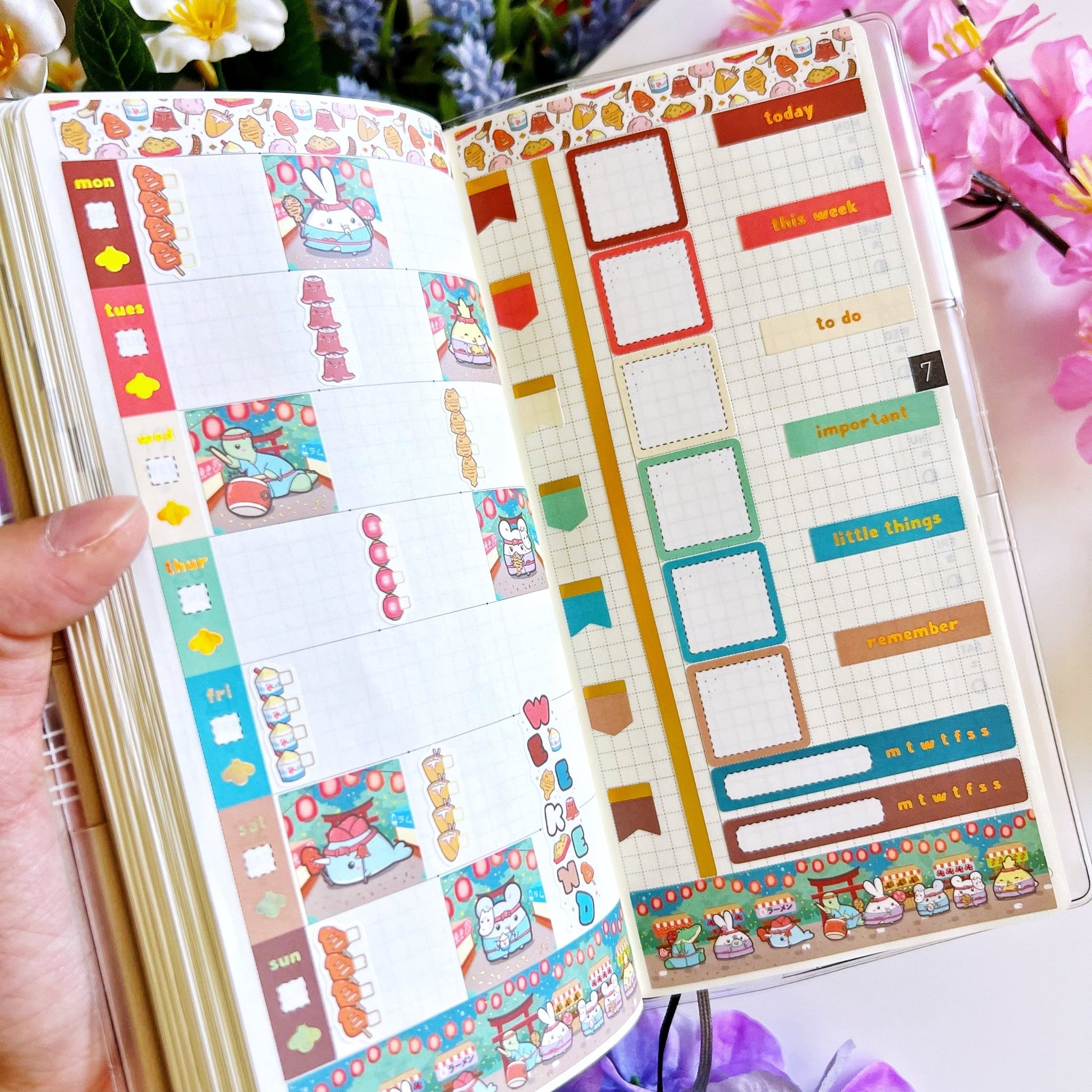 Hobonichi WEEKS - Lil' Night Market - Holo Gold - SumLilThings