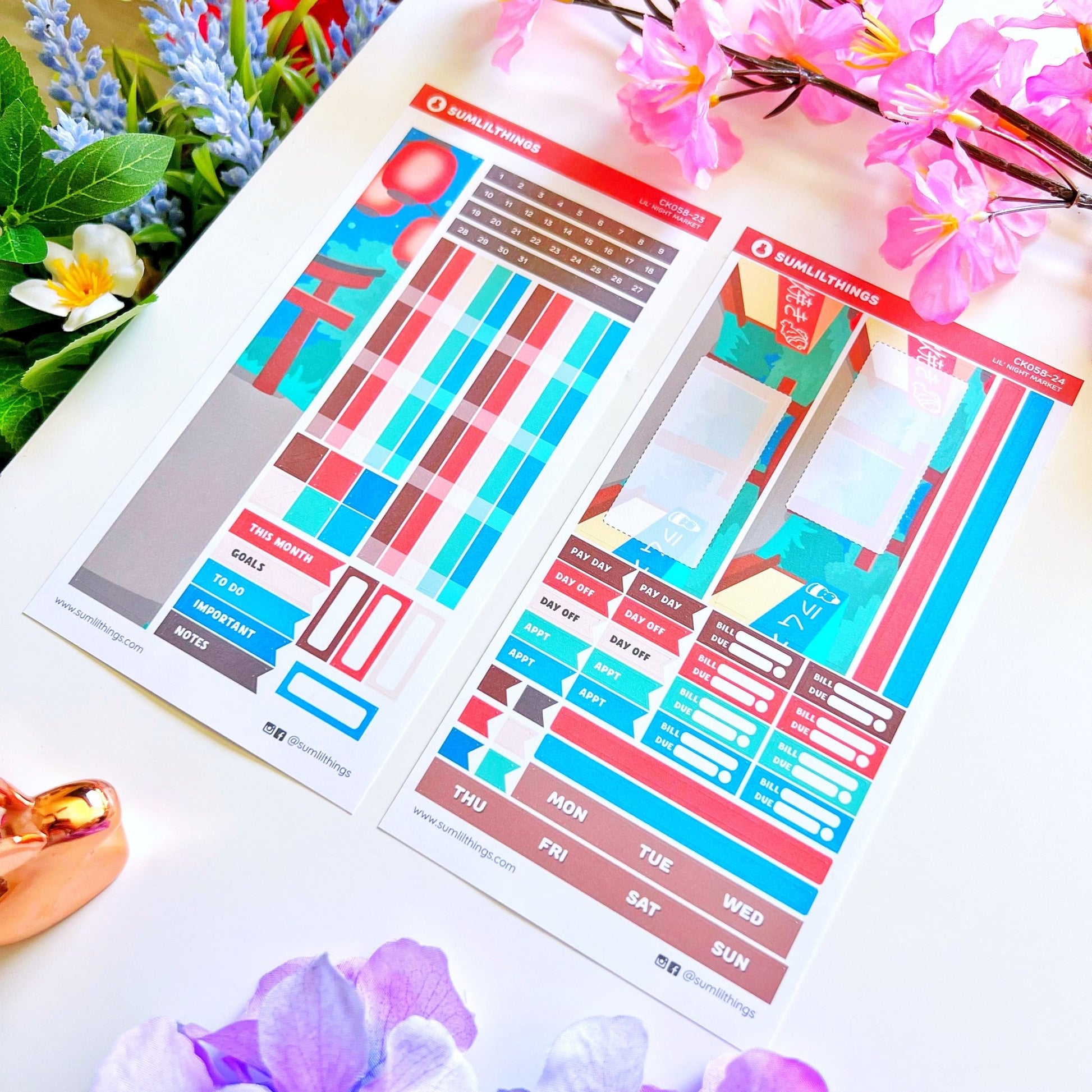 Hobonichi WEEKS - Lil' Night Market - Holo Gold - SumLilThings