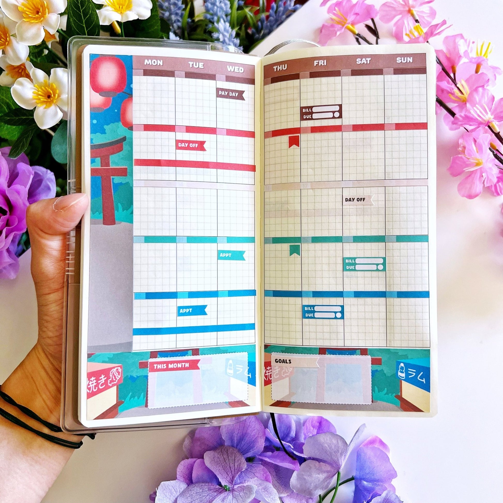 Hobonichi WEEKS - Lil' Night Market - Holo Gold - SumLilThings