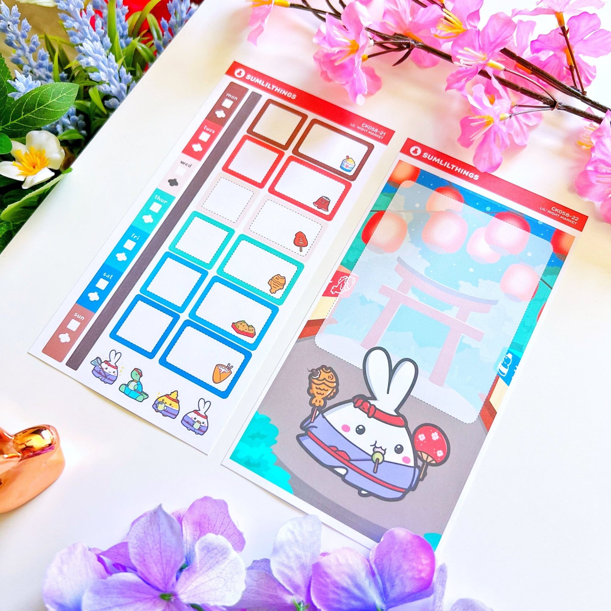 Hobonichi WEEKS - Lil' Night Market - Holo Gold - SumLilThings