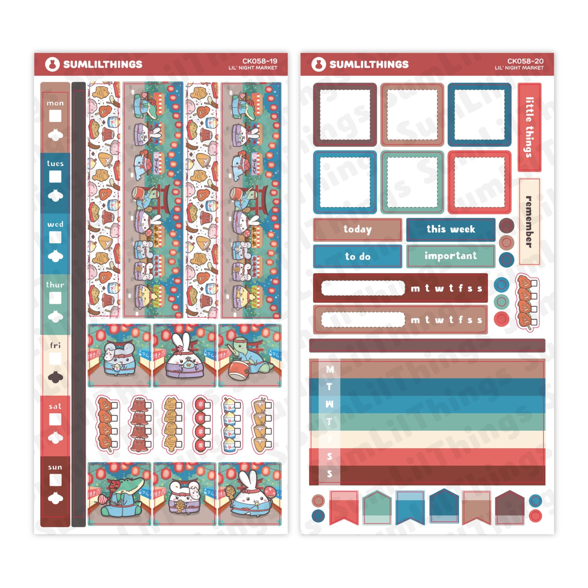 Hobonichi WEEKS - Lil' Night Market - Holo Gold - SumLilThings