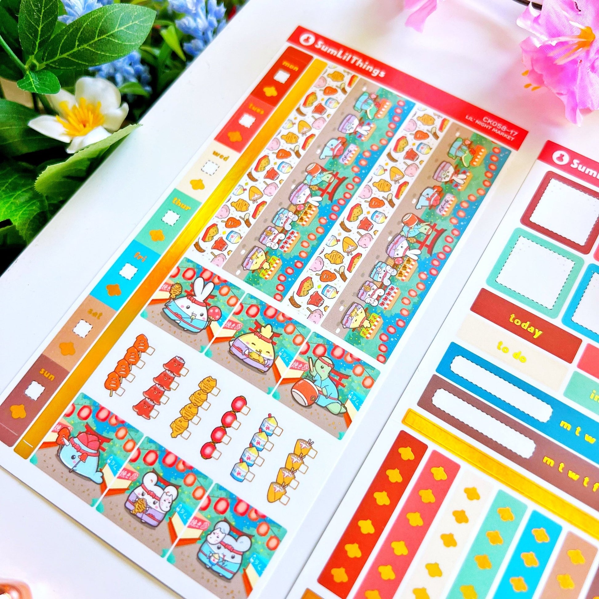 Hobonichi WEEKS - Lil' Night Market - Holo Gold - SumLilThings