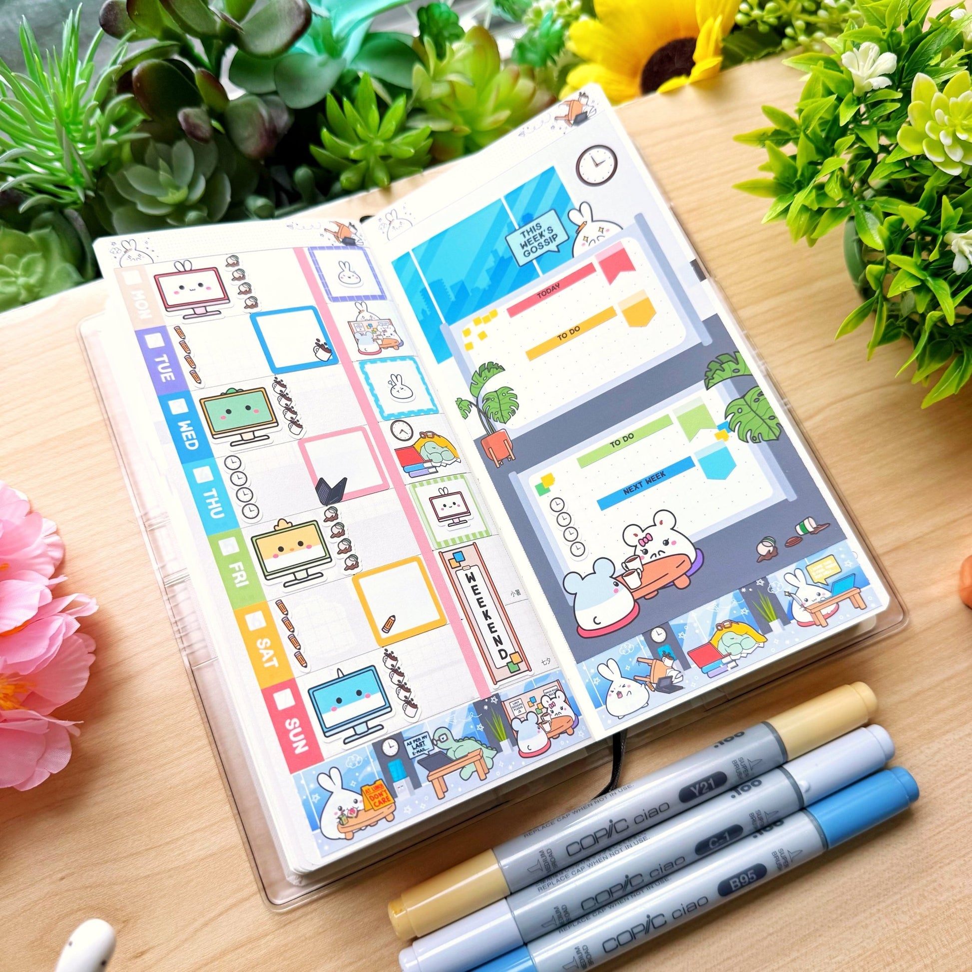 Hobonichi WEEKS - Lil' Office Life - Rose Gold Foil - SumLilThings