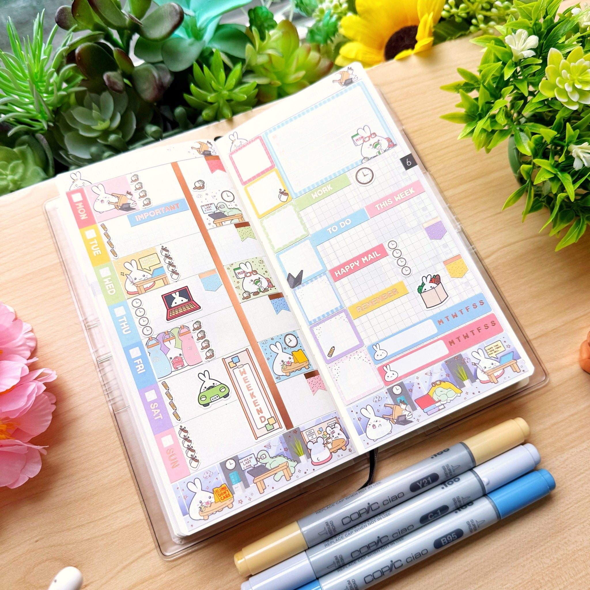 Hobonichi WEEKS - Lil' Office Life - Rose Gold Foil - SumLilThings