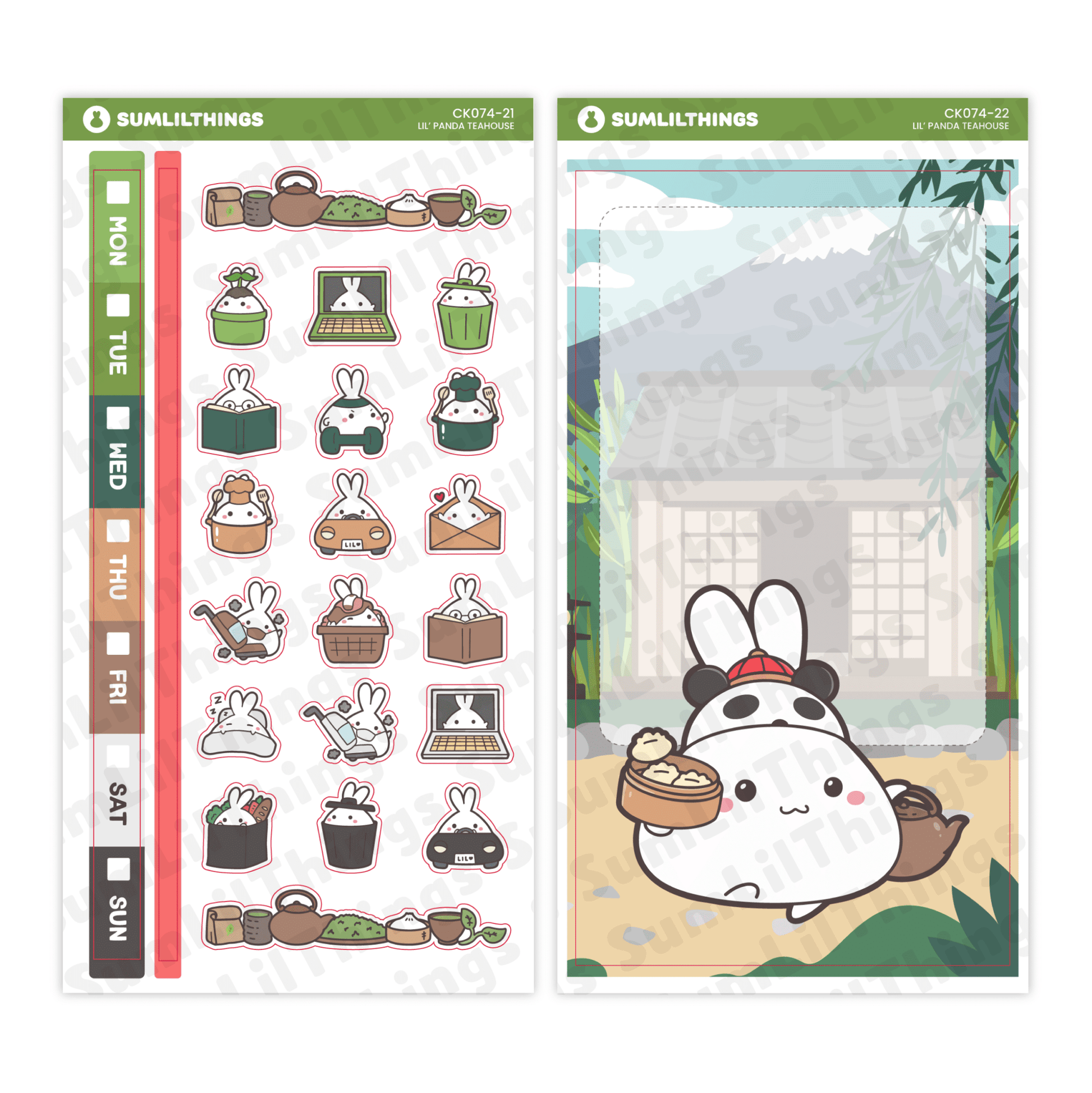Hobonichi WEEKS - Lil' Panda Teahouse - Holo Foil - SumLilThings
