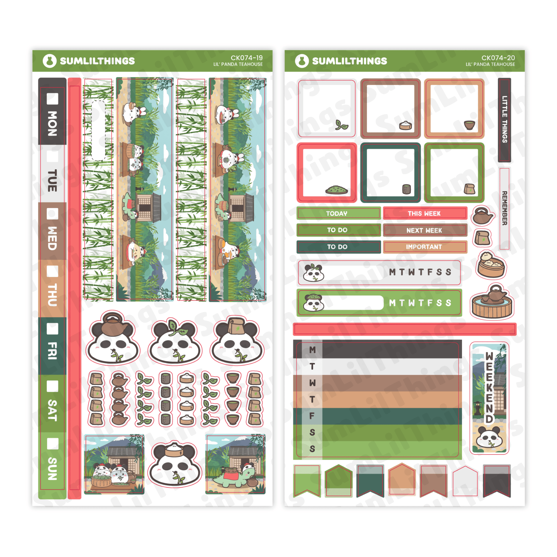 Hobonichi WEEKS - Lil' Panda Teahouse - Holo Foil - SumLilThings