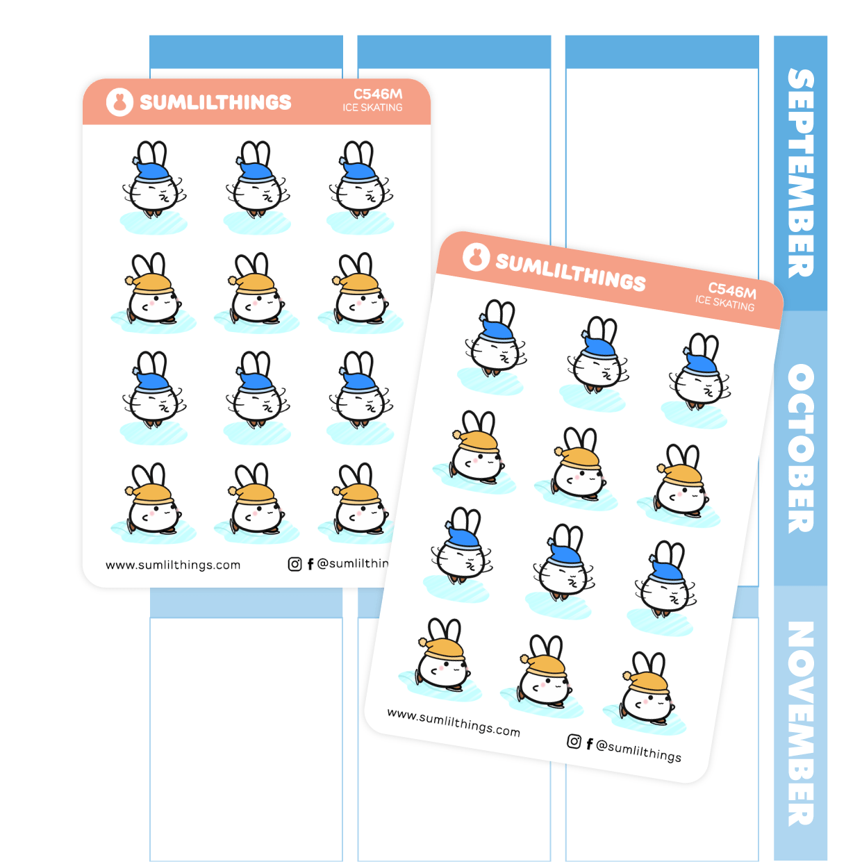 Ice Skating Stickers - Mini Sheet - SumLilThings