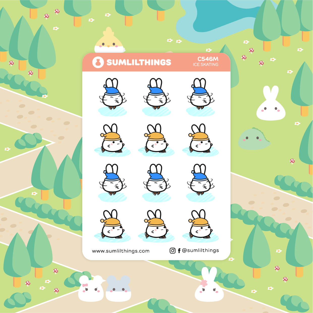 Ice Skating Stickers - Mini Sheet - SumLilThings