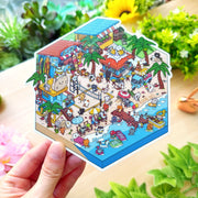 Isometric Scene Sticker - Beach Escape (Cat World) - SumLilThings