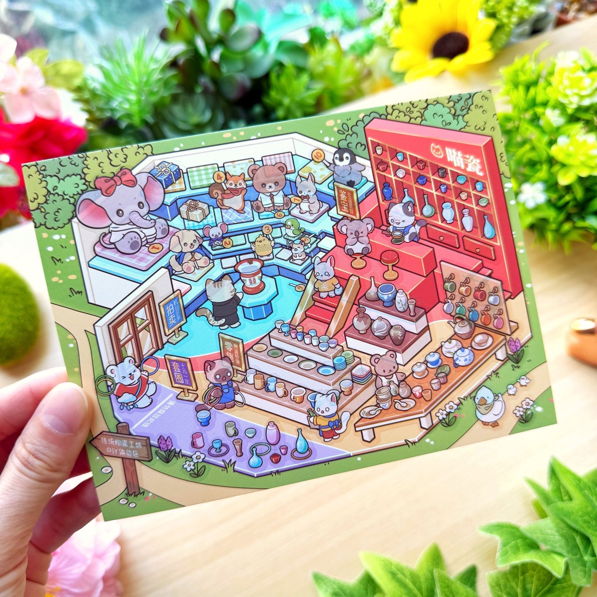 Isometric Scene Sticker - Ceramics Cottage (Series 8) - SumLilThings