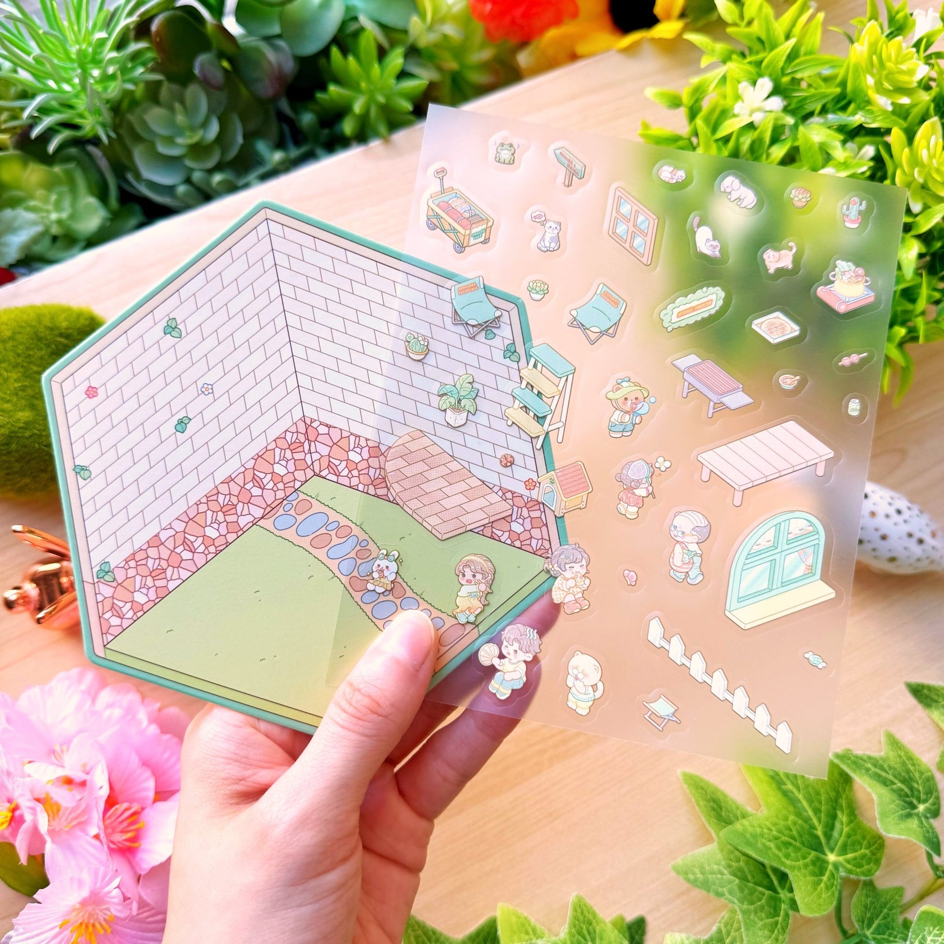 Isometric Scene Sticker - Fun Backyard (Small Mochi) - SumLilThings