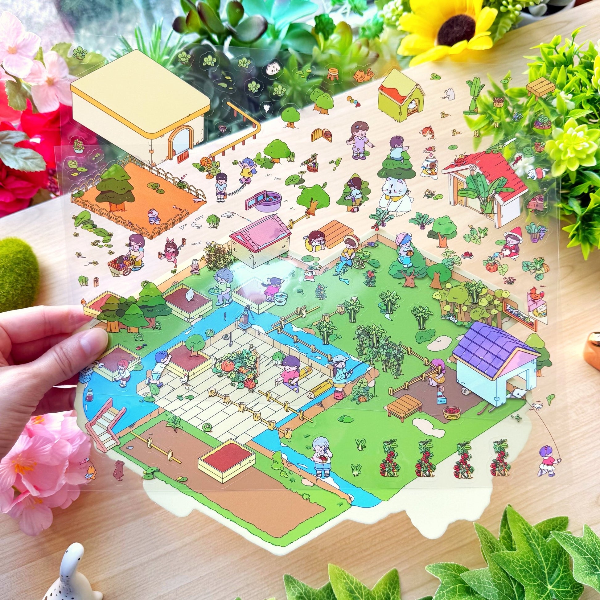 Isometric Scene Sticker - Happy Farm (Jumbo World) - SumLilThings