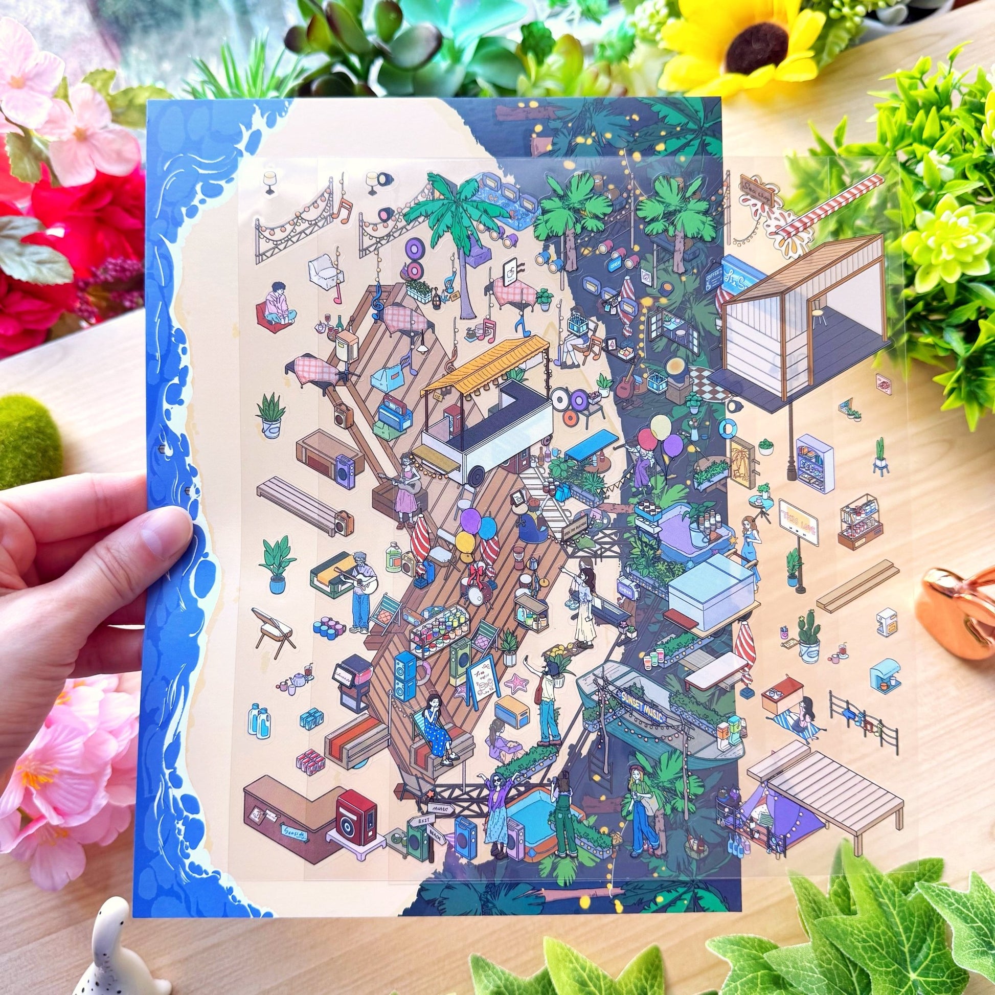 Isometric Scene Sticker - Island Music Festival (Jumbo World) - SumLilThings