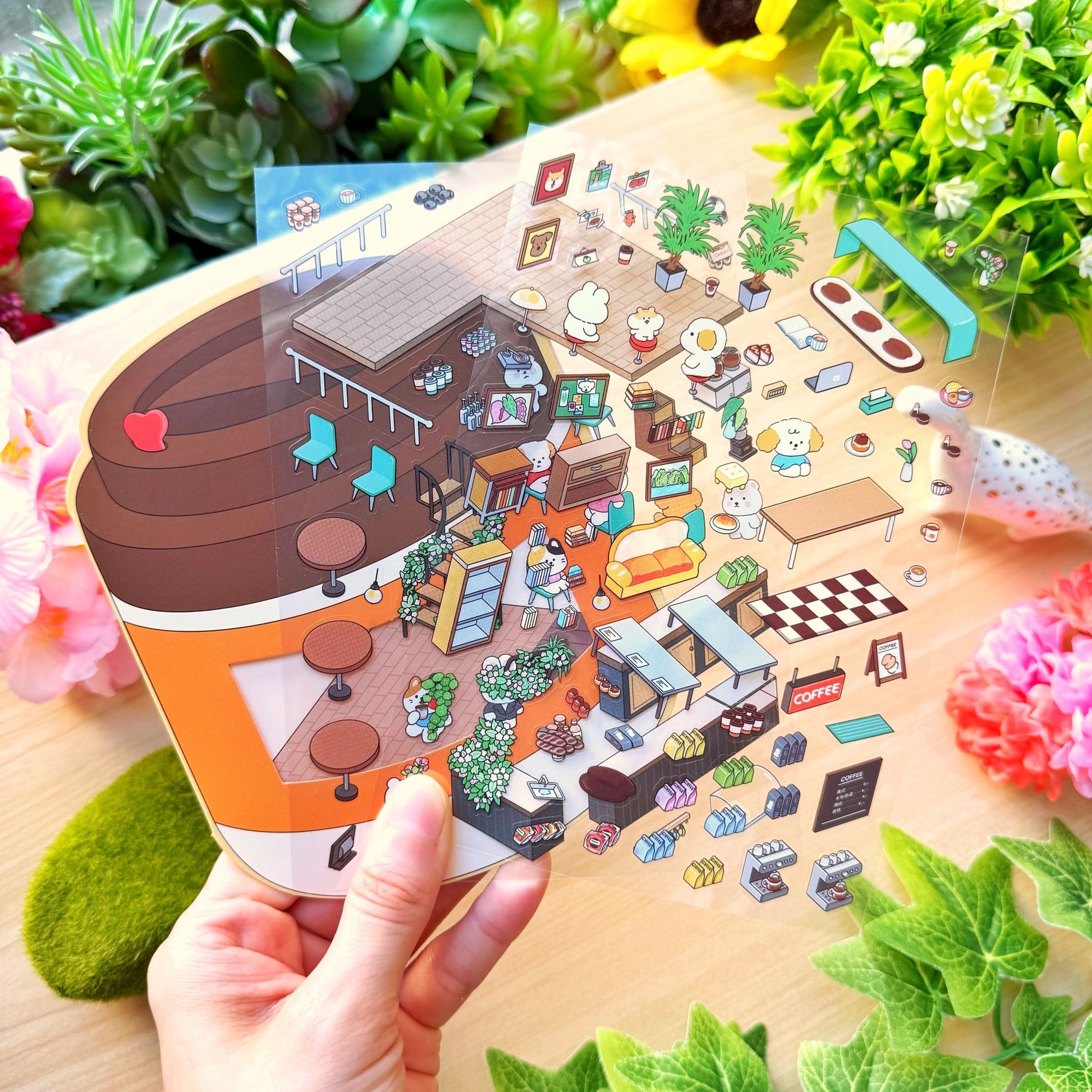 Isometric Scene Sticker - Morning Café (Series 5) - SumLilThings