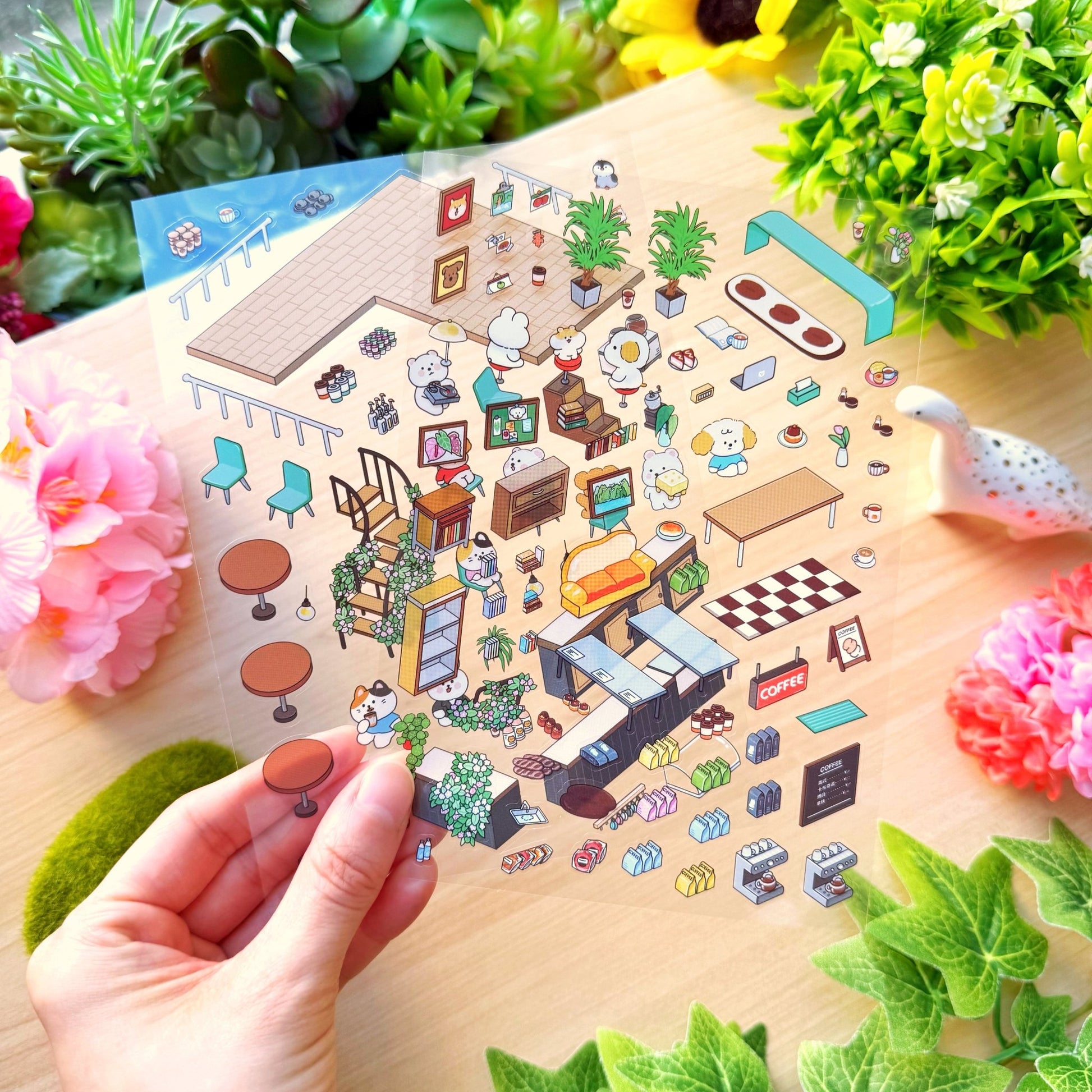 Isometric Scene Sticker - Morning Café (Series 5) - SumLilThings