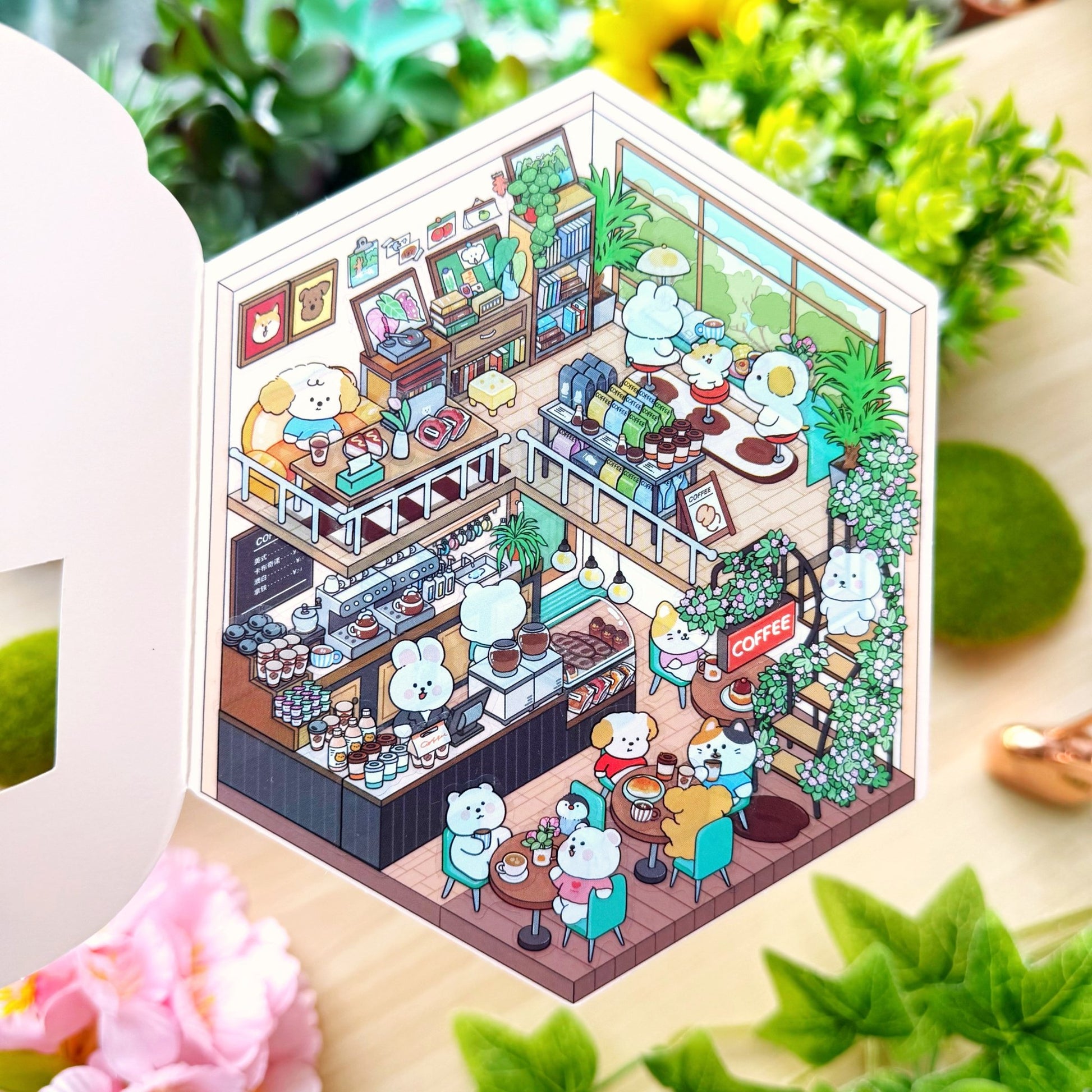 Isometric Scene Sticker - Morning Café (Series 5) - SumLilThings